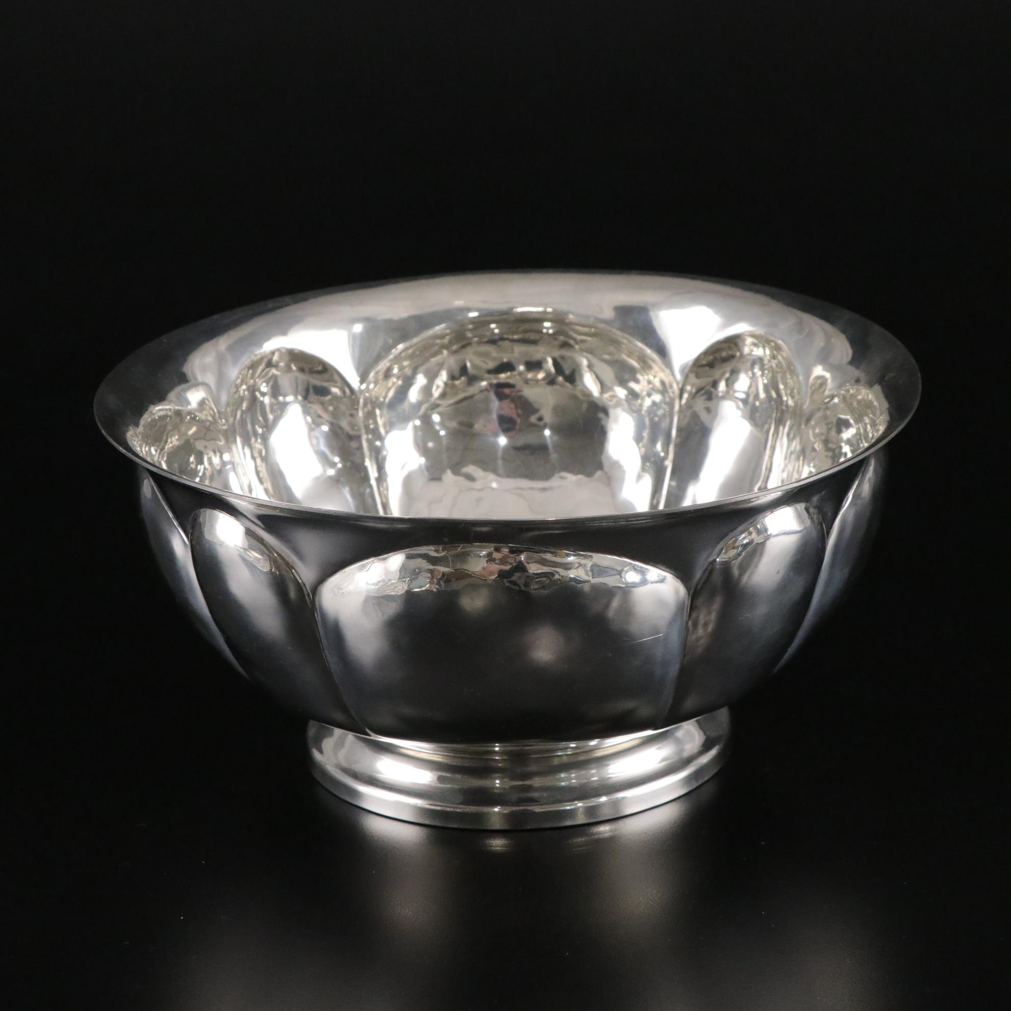 Sterling Silver Candle Holder with Silver Plate Centerpiece Bowls