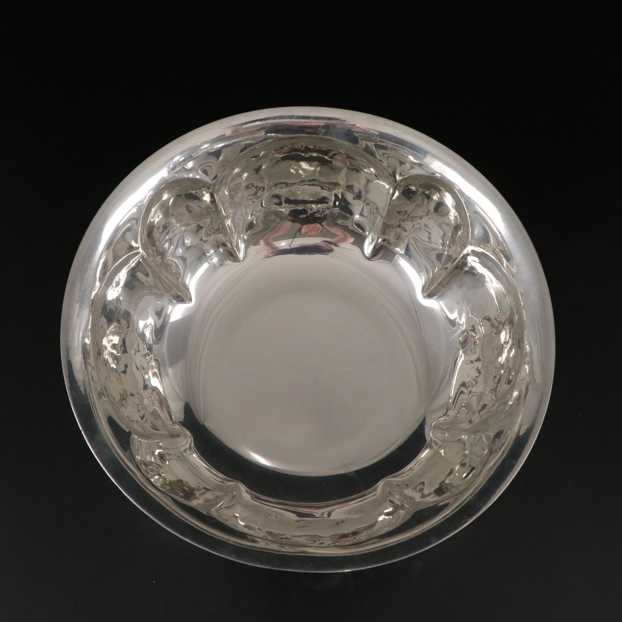 Sterling Silver Candle Holder with Silver Plate Centerpiece Bowls