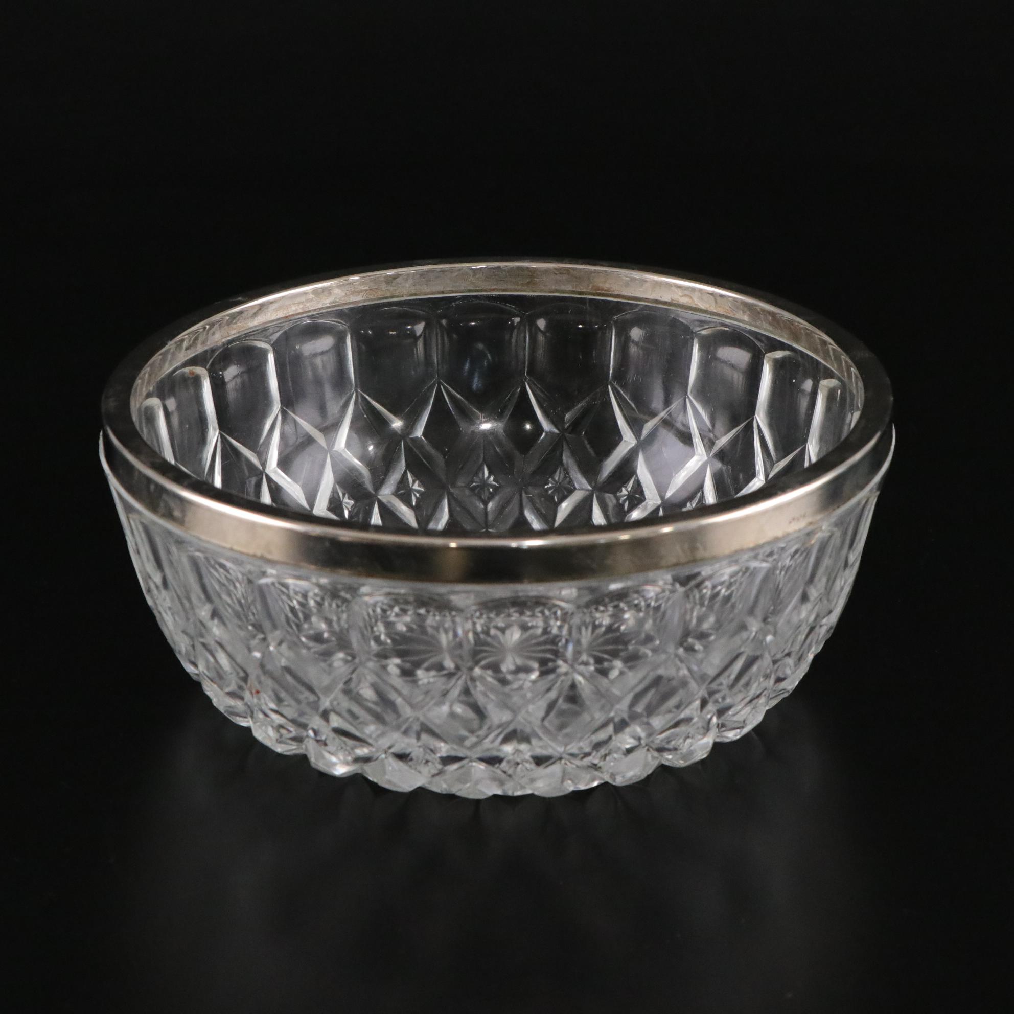 Sterling Silver Candle Holder with Silver Plate Centerpiece Bowls