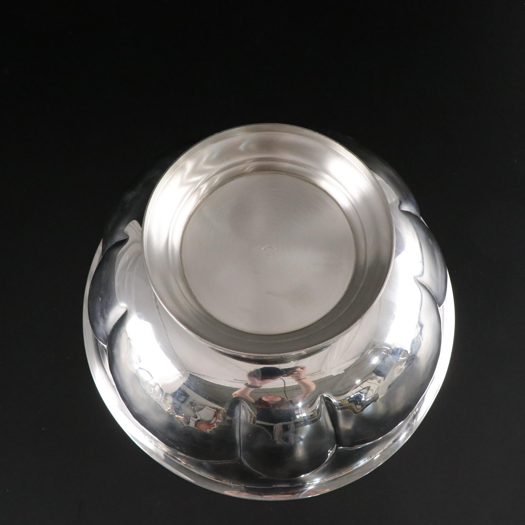 Sterling Silver Candle Holder with Silver Plate Centerpiece Bowls