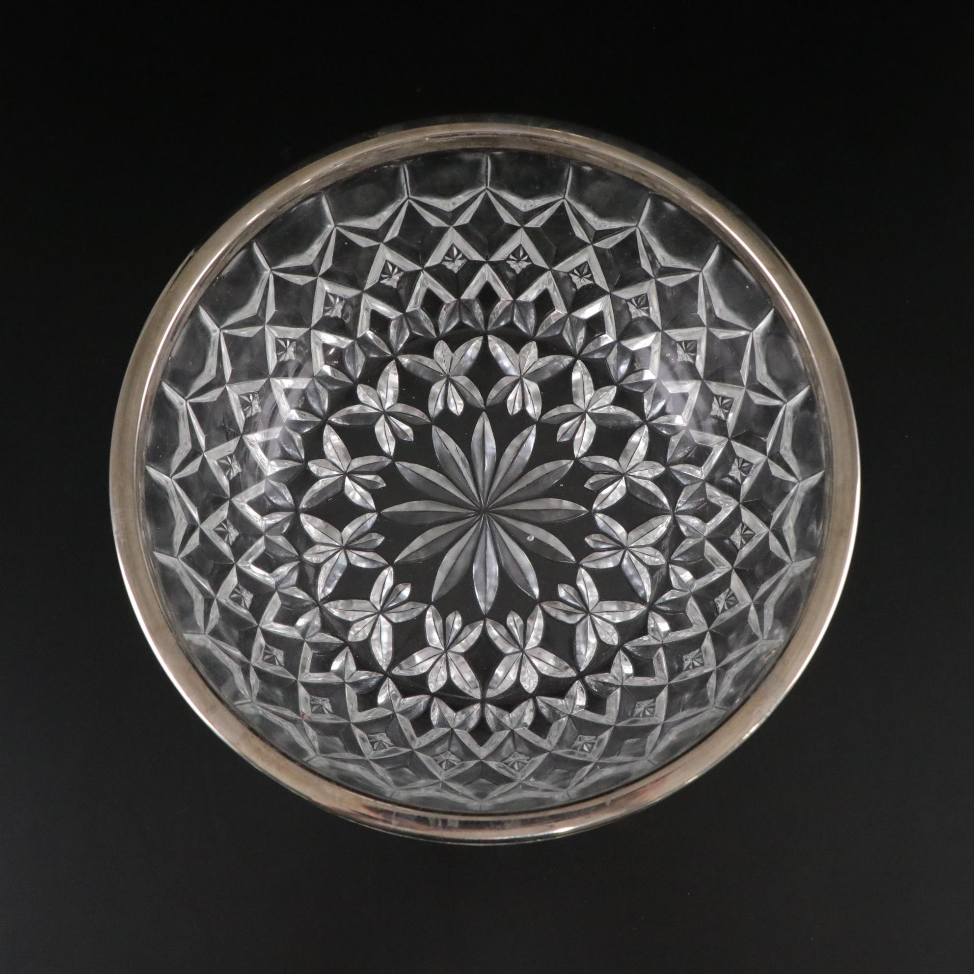 Sterling Silver Candle Holder with Silver Plate Centerpiece Bowls