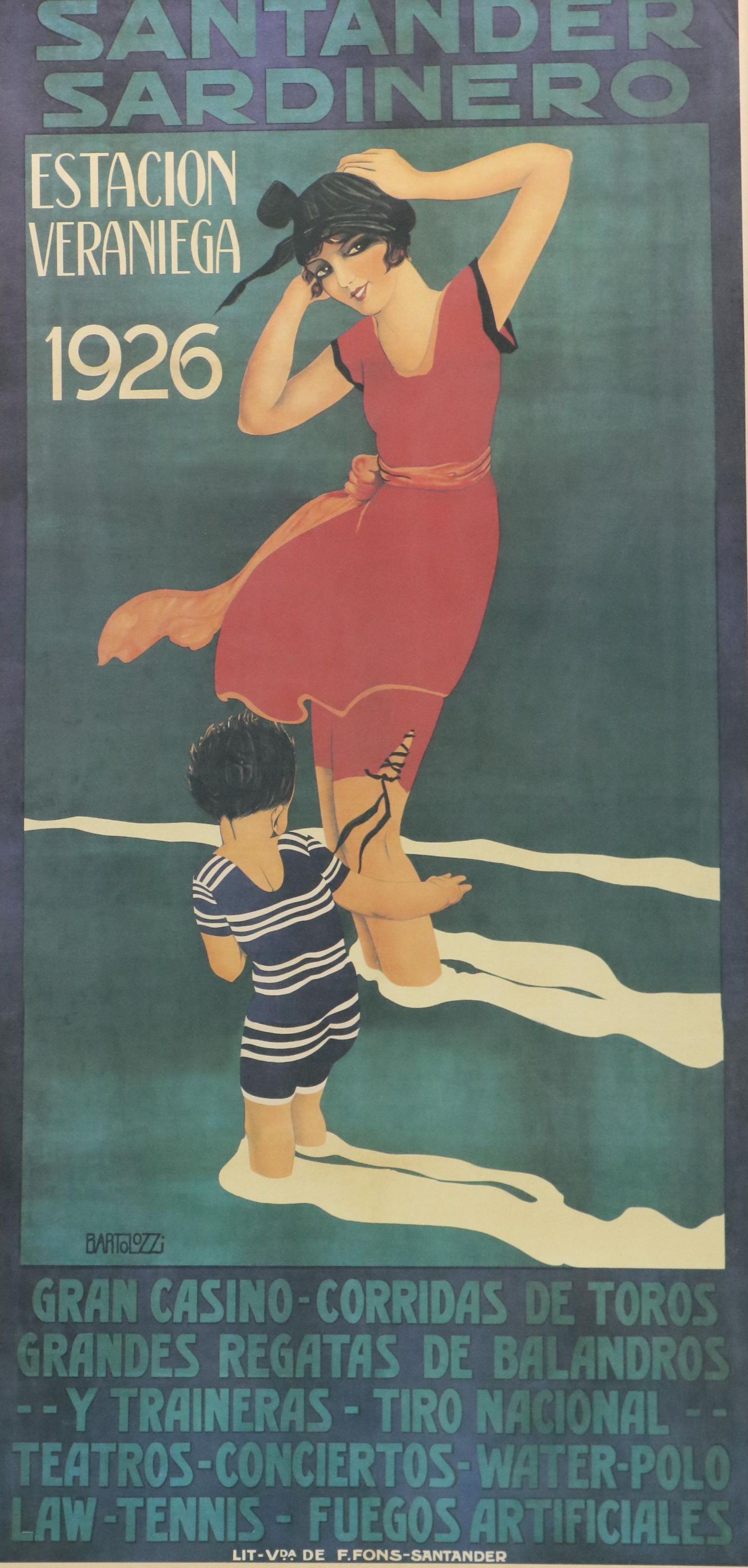 Reproduction Poster "Santander Sardinero Estación Veraniega 1926"