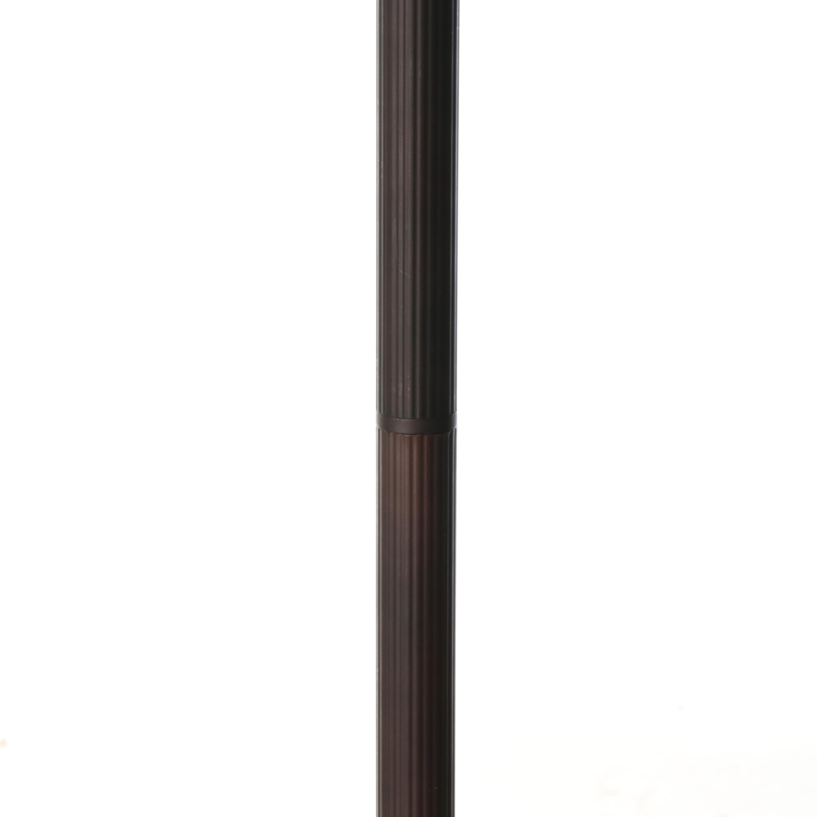 Lite-Source Bronzed Metal Torchère Floor Lamp with Speckled Glass Shade