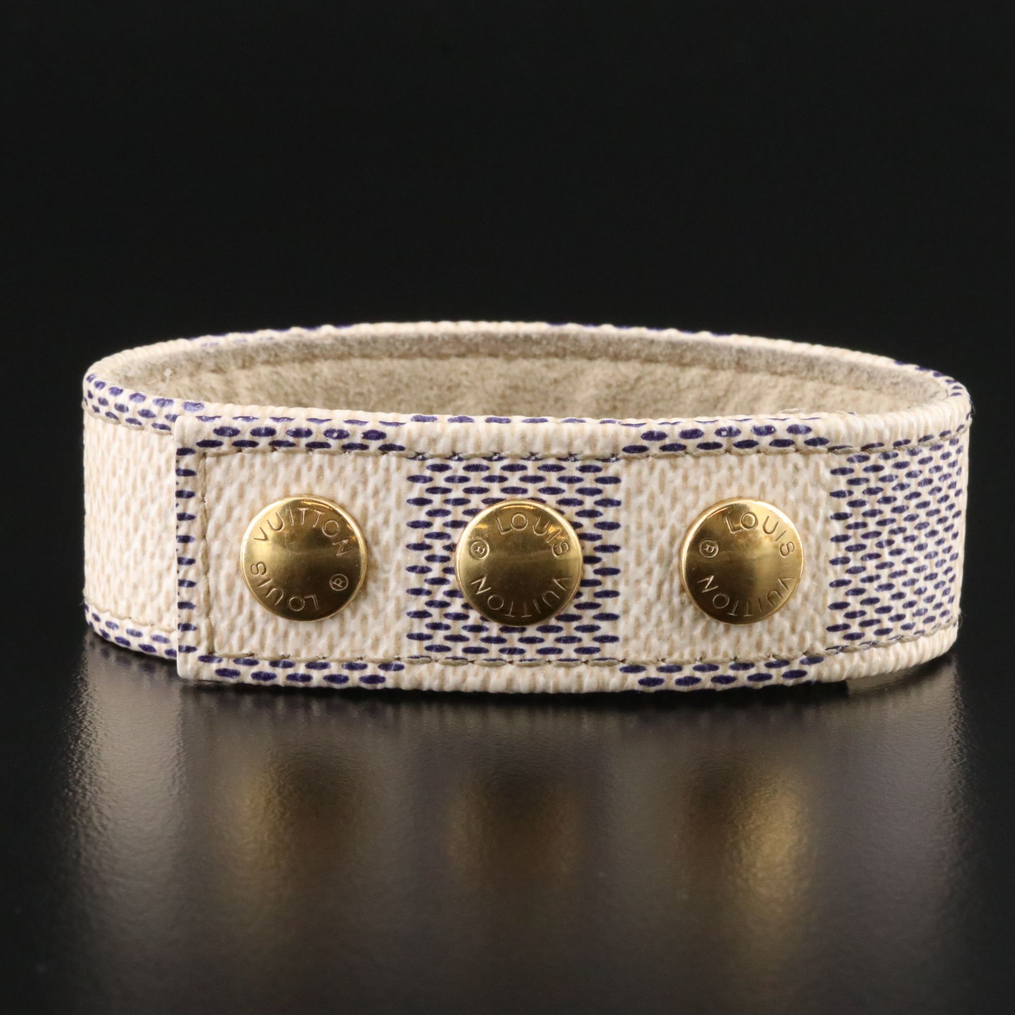 Louis Vuitton Damier Azur Three Snap Bracelet