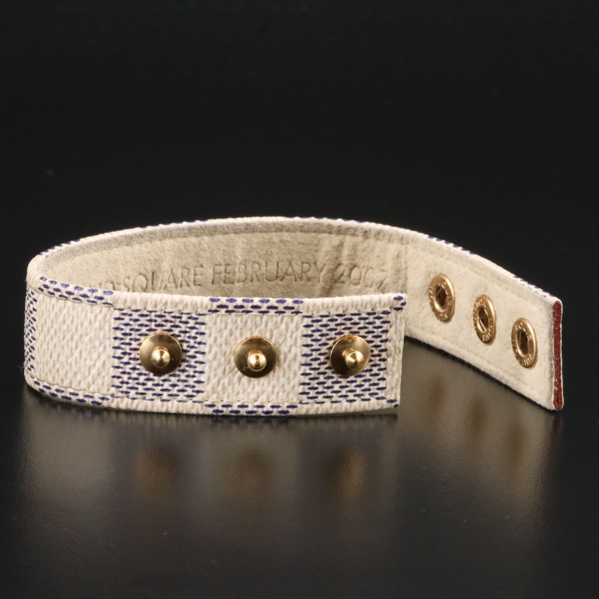 Louis Vuitton Damier Azur Three Snap Bracelet