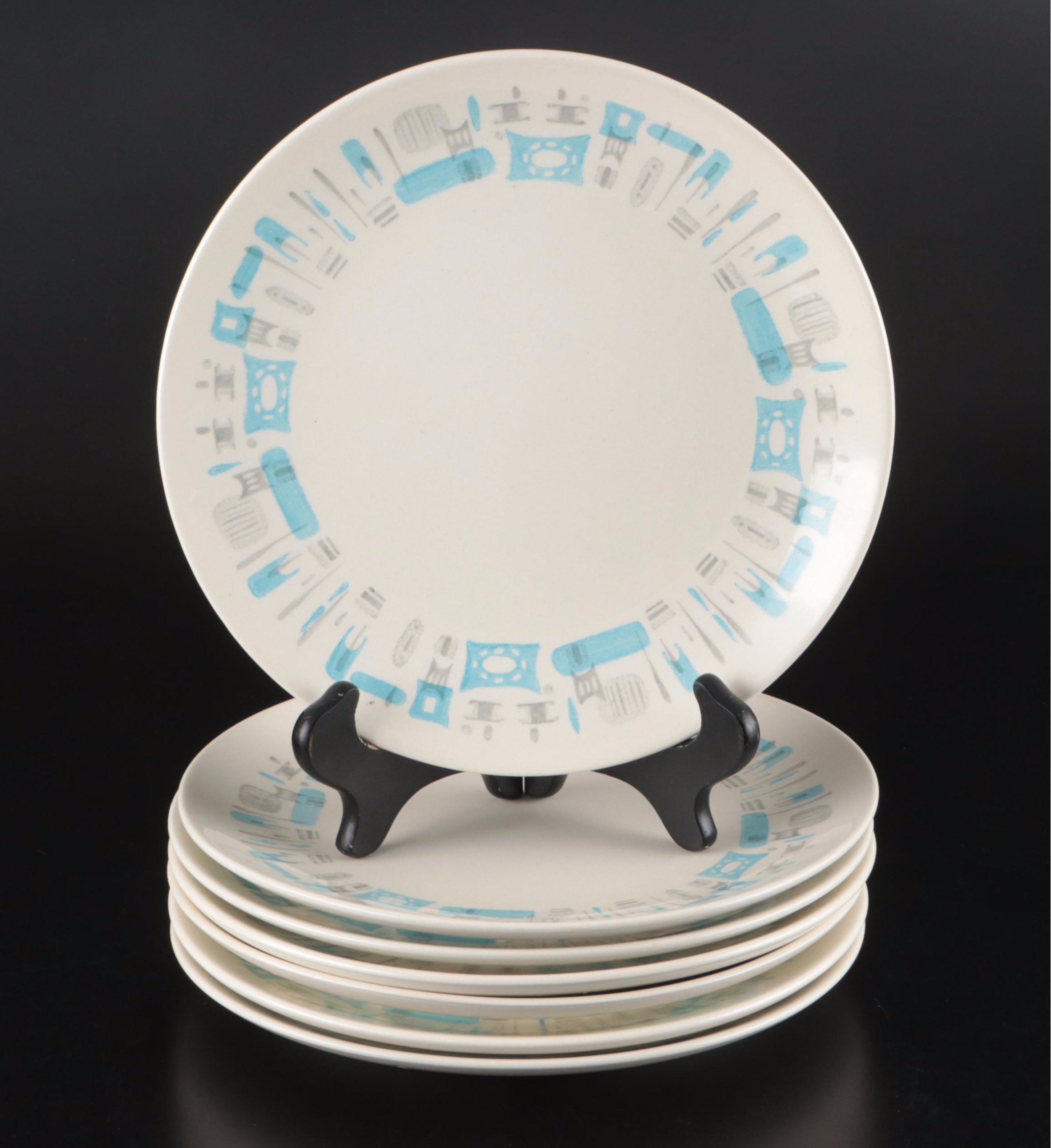 Royal "Blue Heaven" Ceramic Dinner Plates, Fruit Bowls and Glass Tumblers