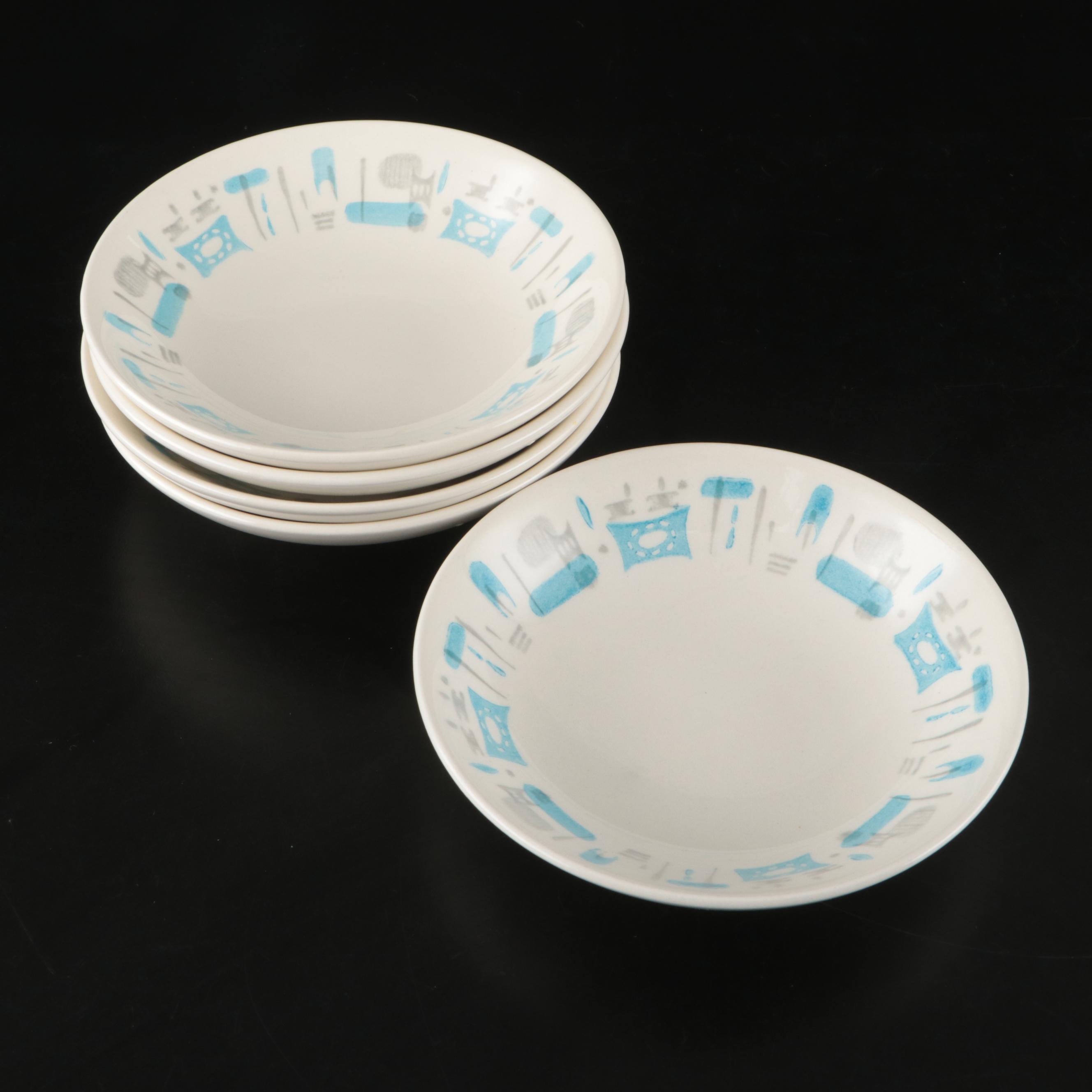 Royal "Blue Heaven" Ceramic Dinner Plates, Fruit Bowls and Glass Tumblers