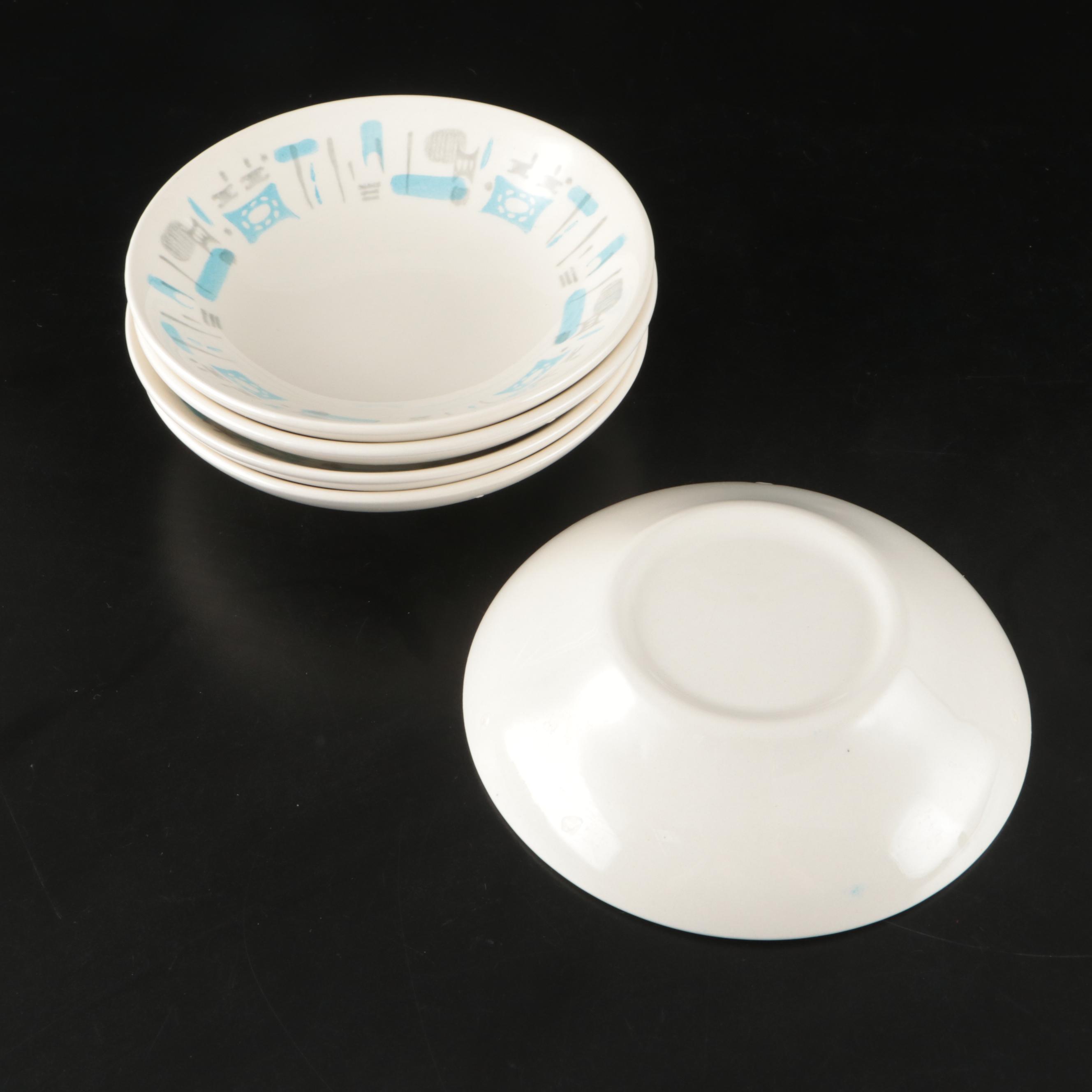 Royal "Blue Heaven" Ceramic Dinner Plates, Fruit Bowls and Glass Tumblers