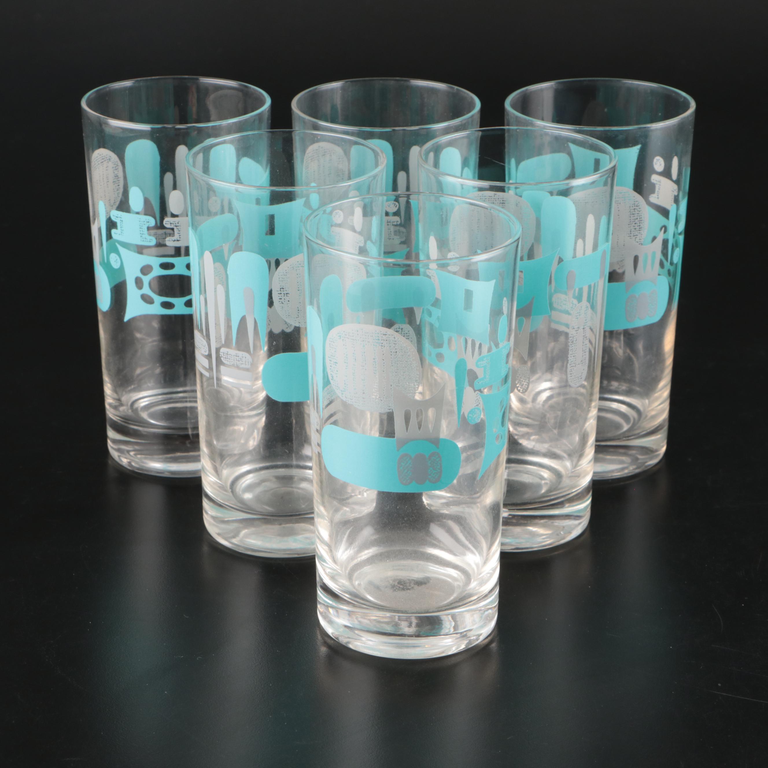 Royal "Blue Heaven" Ceramic Dinner Plates, Fruit Bowls and Glass Tumblers