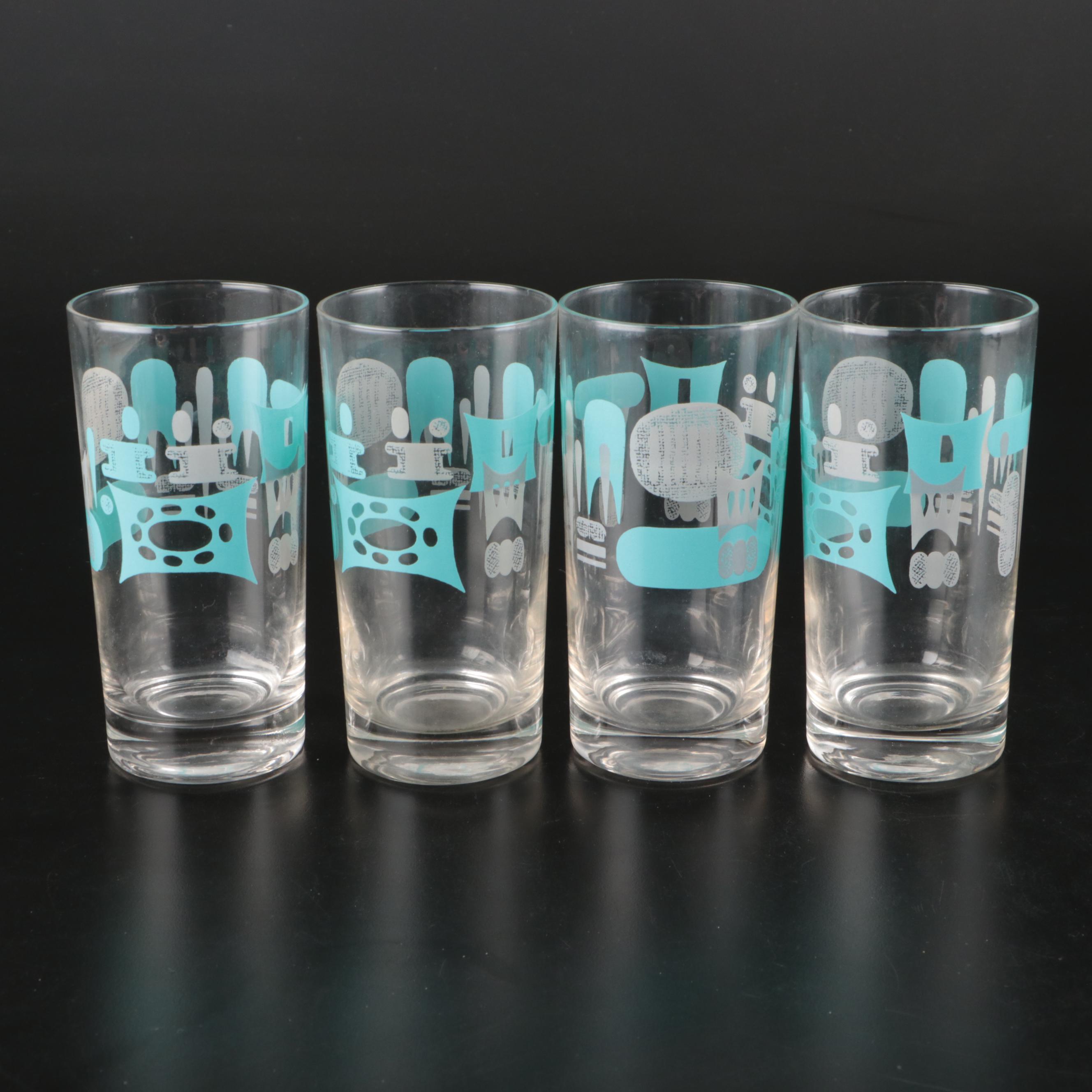 Royal "Blue Heaven" Ceramic Dinner Plates, Fruit Bowls and Glass Tumblers