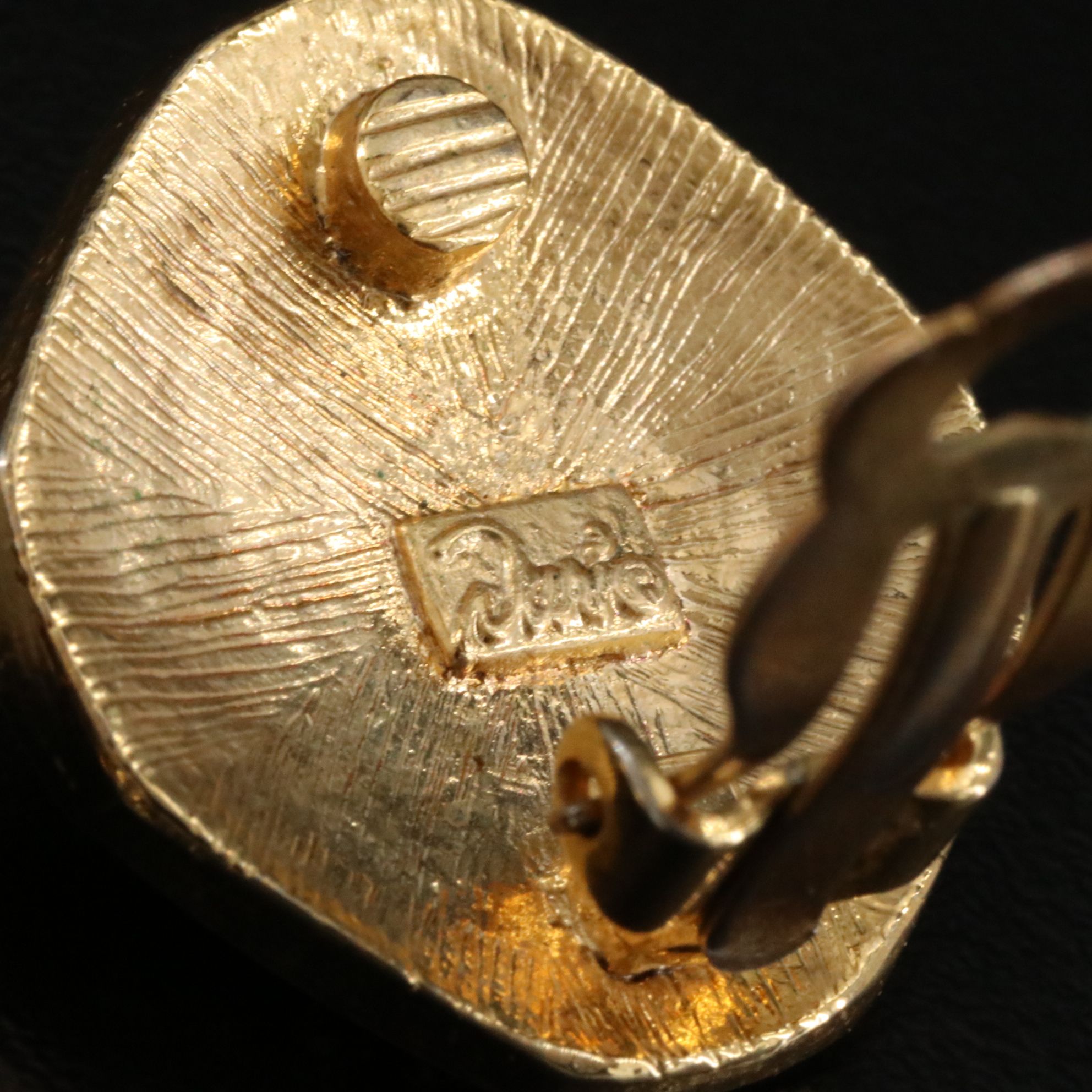 Black Onyx and Faux Pearl Clip Earrings