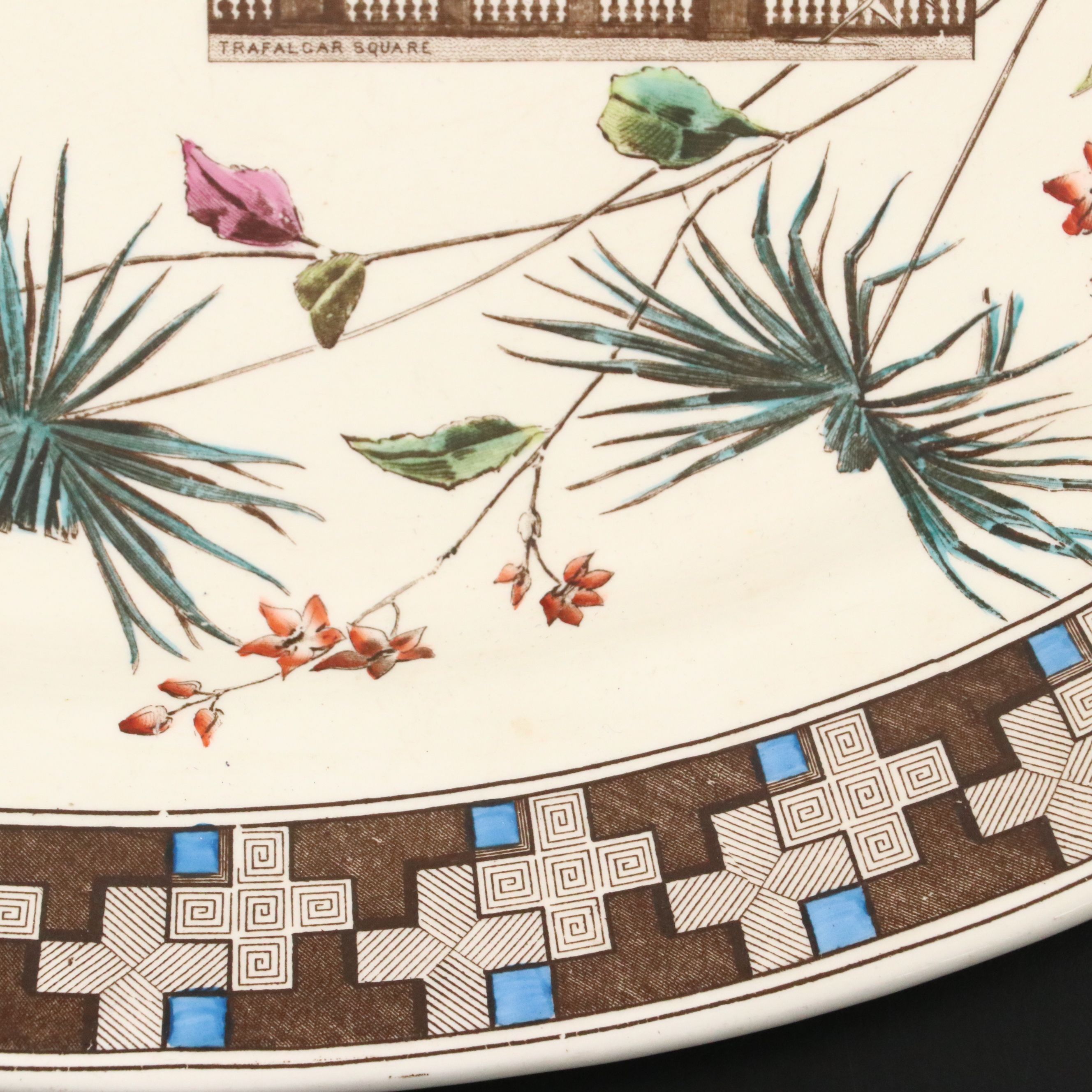 Powell, Bishop & Stonier English Aesthetic Movement "London"  Ironstone Platter