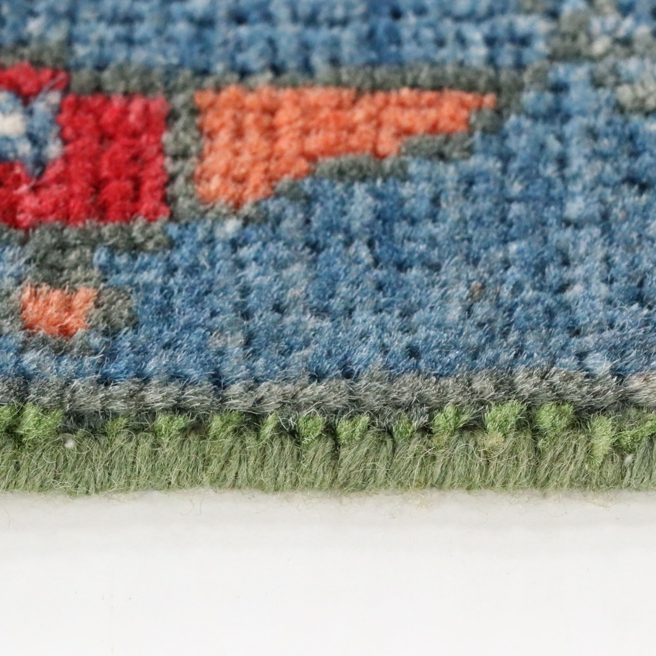 1'11 x 3' Hand-Knotted Afghan Pictorial War Accent Rug