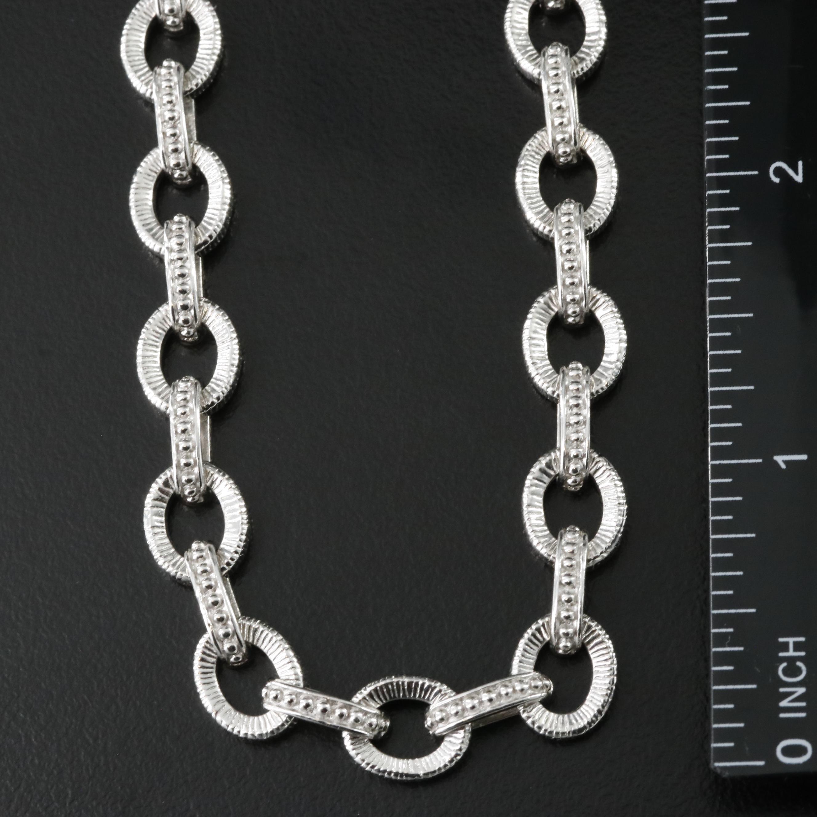 Judith Ripka Sterling Chain Necklace and Bracelet with CZ Accents