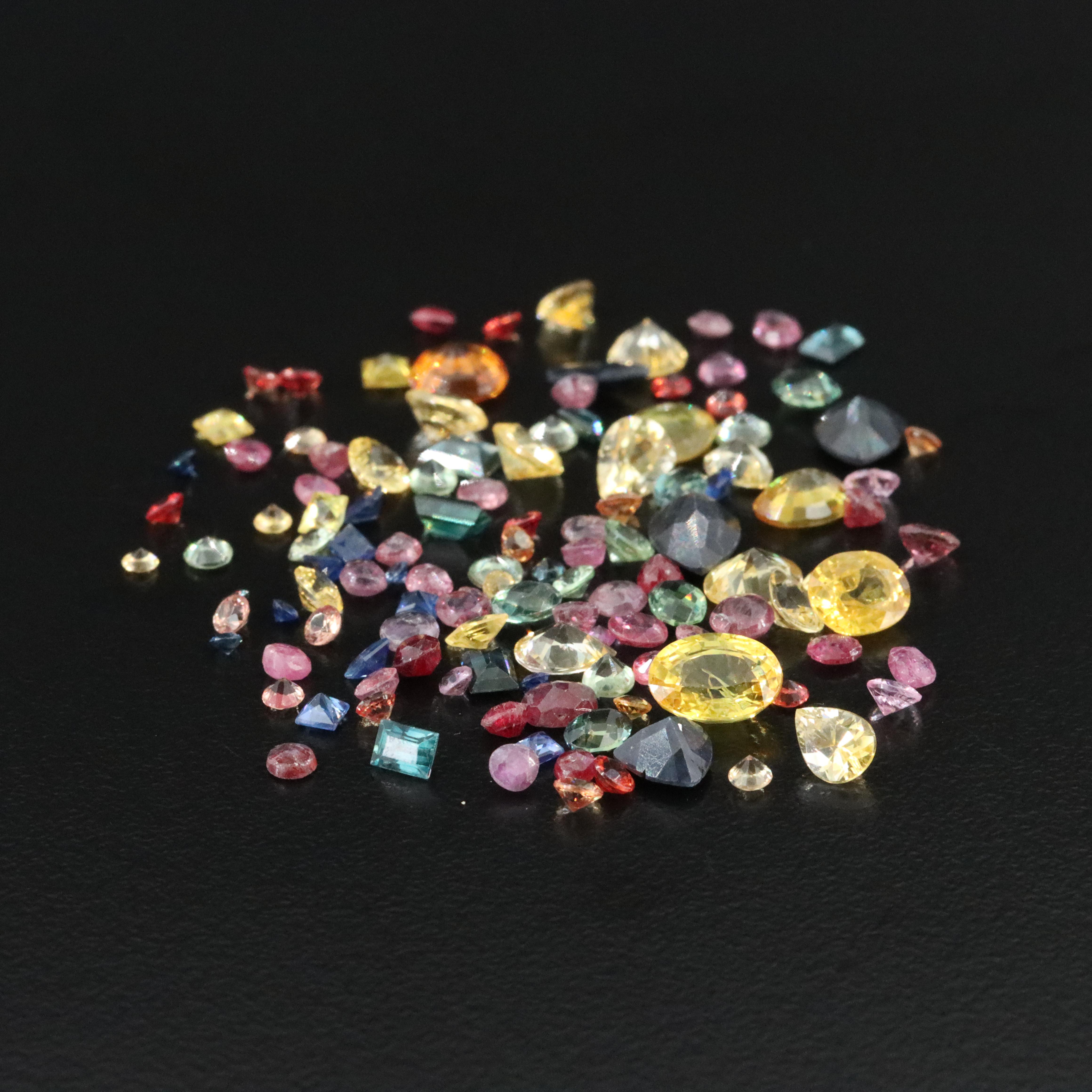 Loose 21.69 CTW Sapphires, Lab Grown Sapphires and Rubies