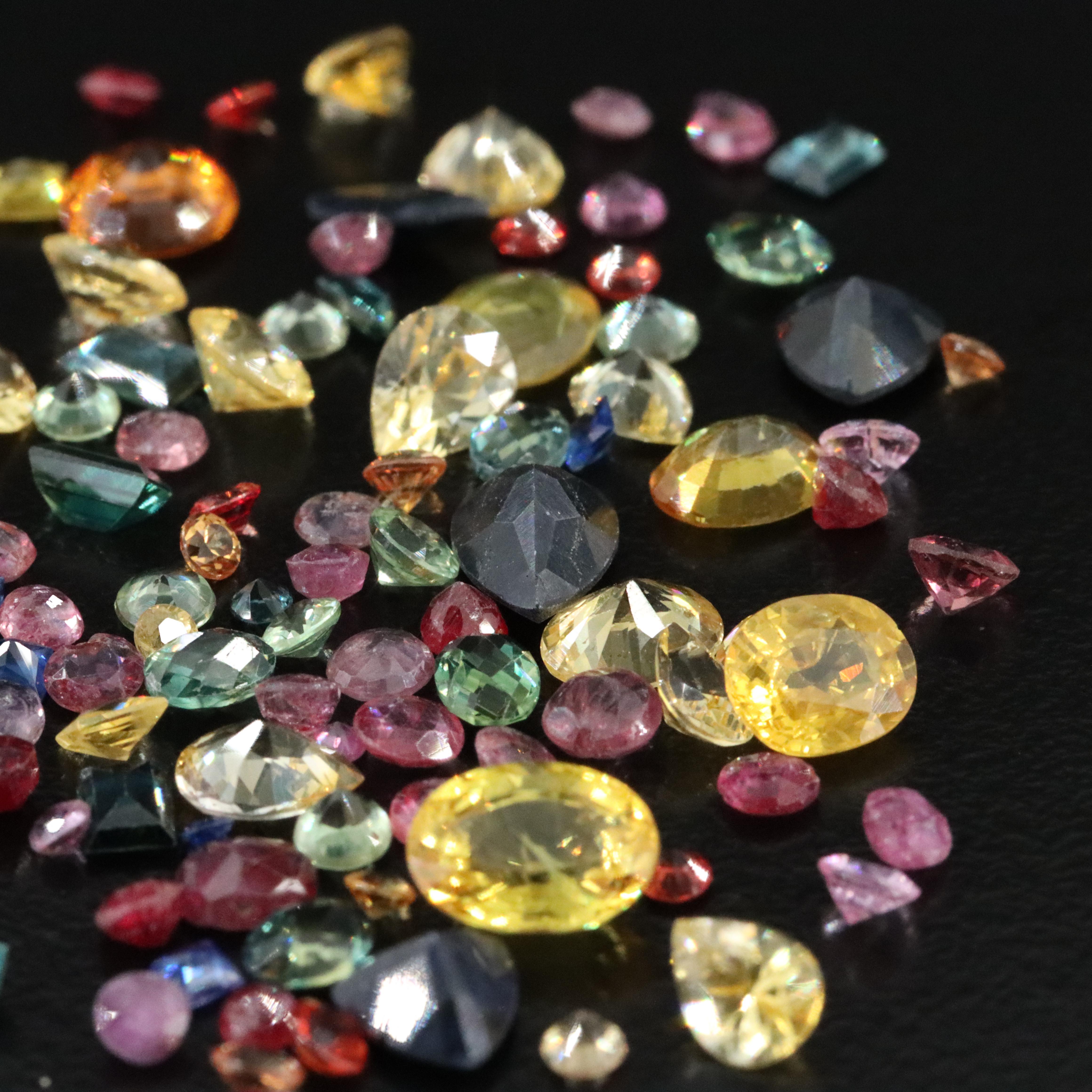 Loose 21.69 CTW Sapphires, Lab Grown Sapphires and Rubies