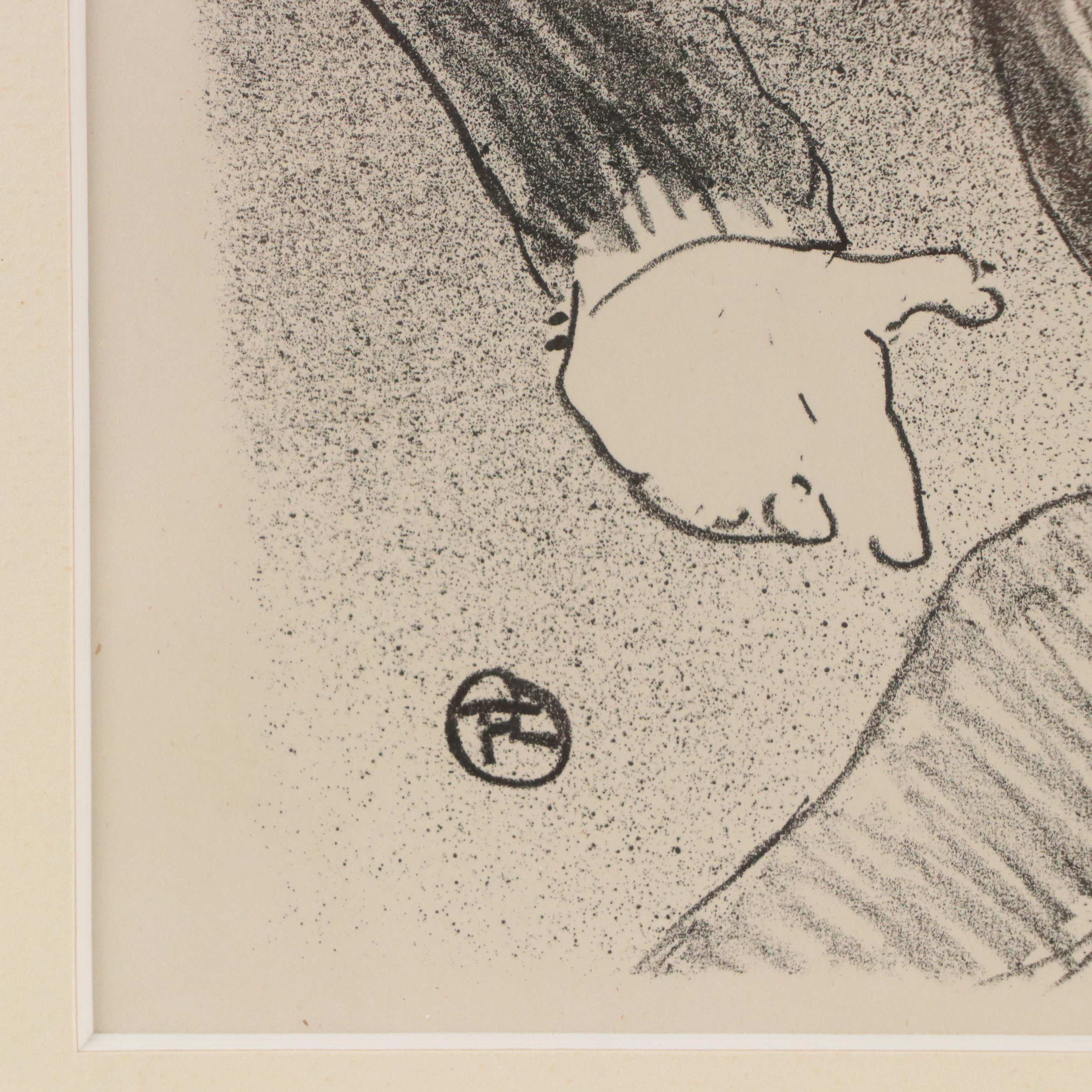 Lithograph After Henri Toulouse Letrec "Caudieux at the Petit Casino"