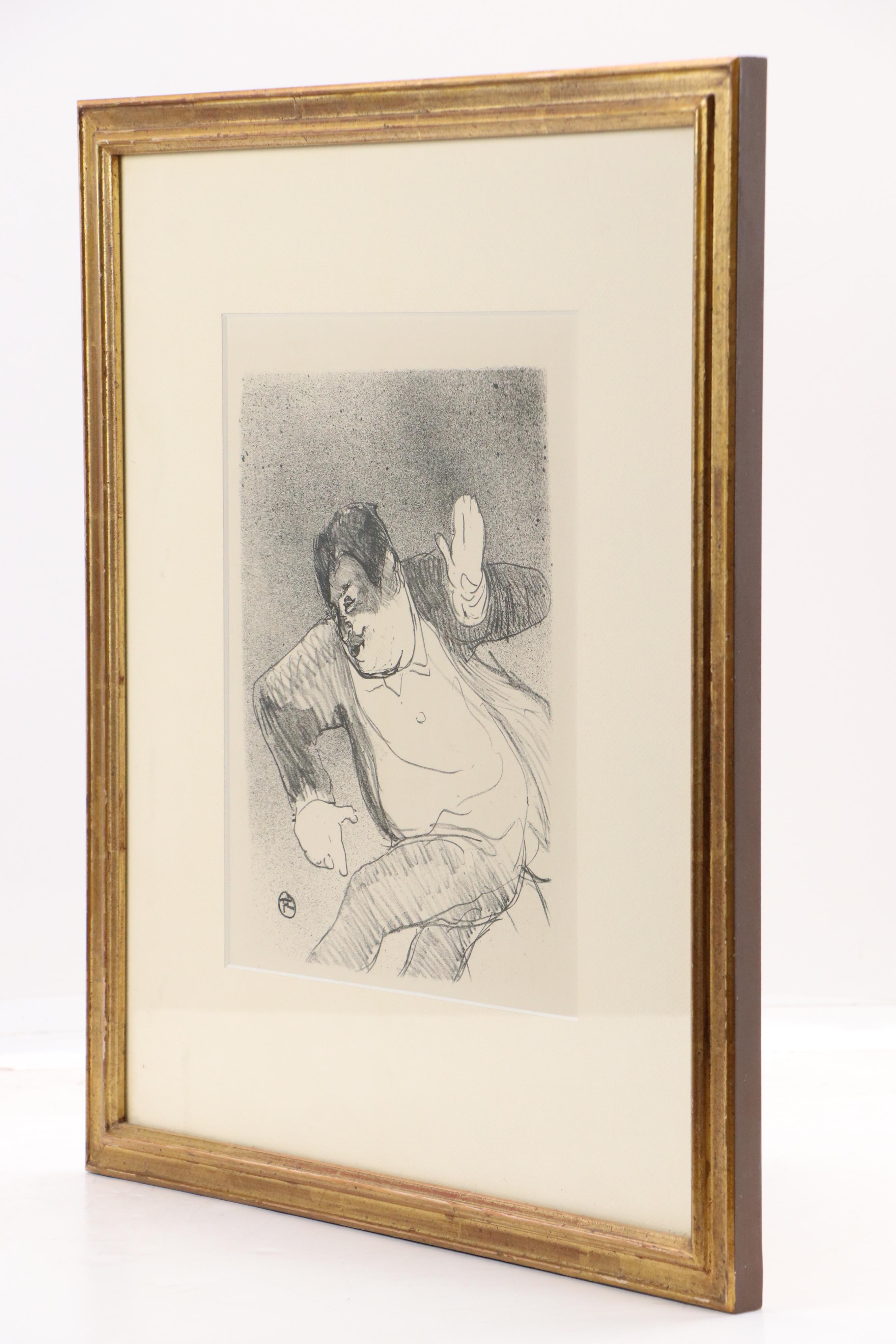 Lithograph After Henri Toulouse Letrec "Caudieux at the Petit Casino"