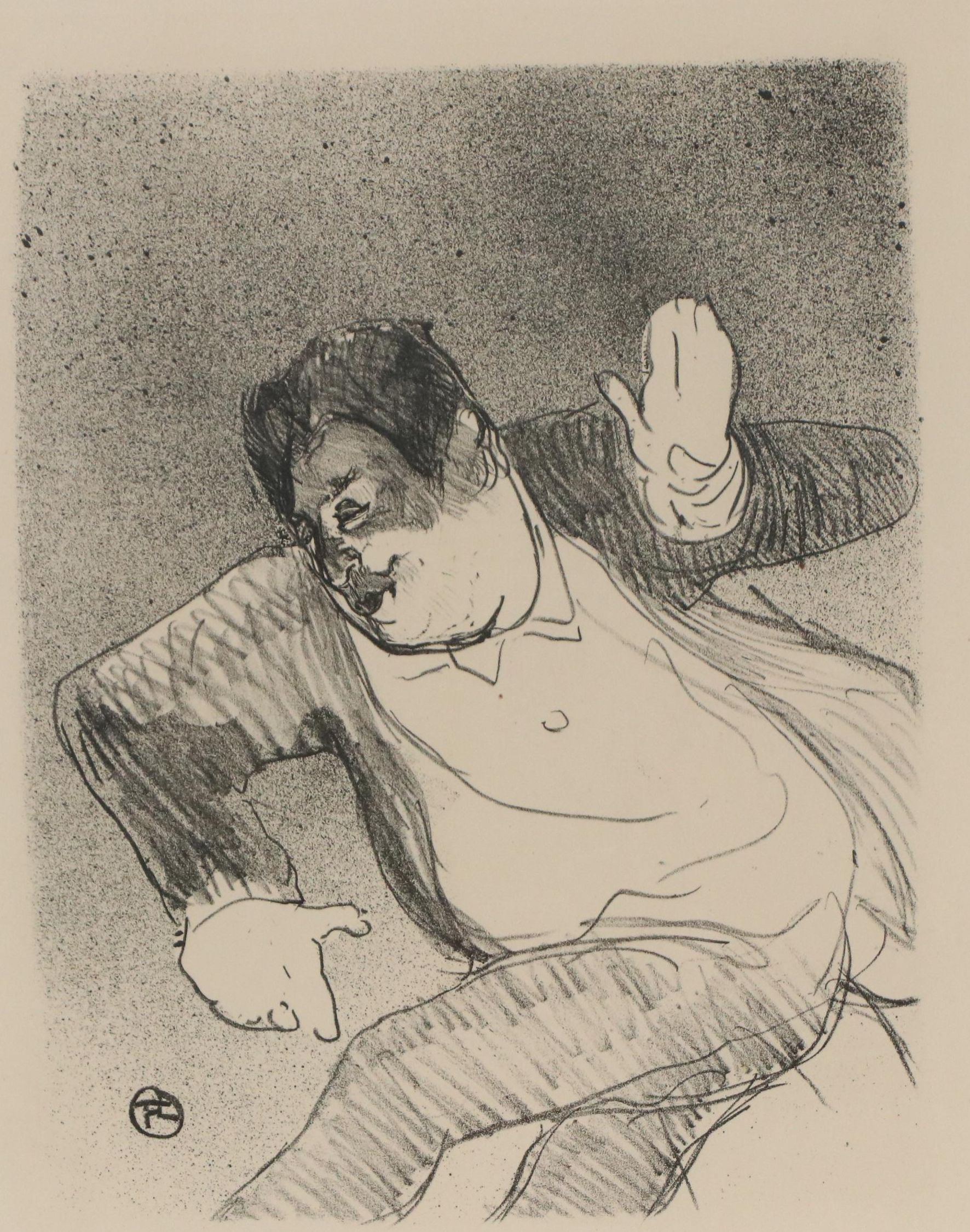 Lithograph After Henri Toulouse Letrec "Caudieux at the Petit Casino"