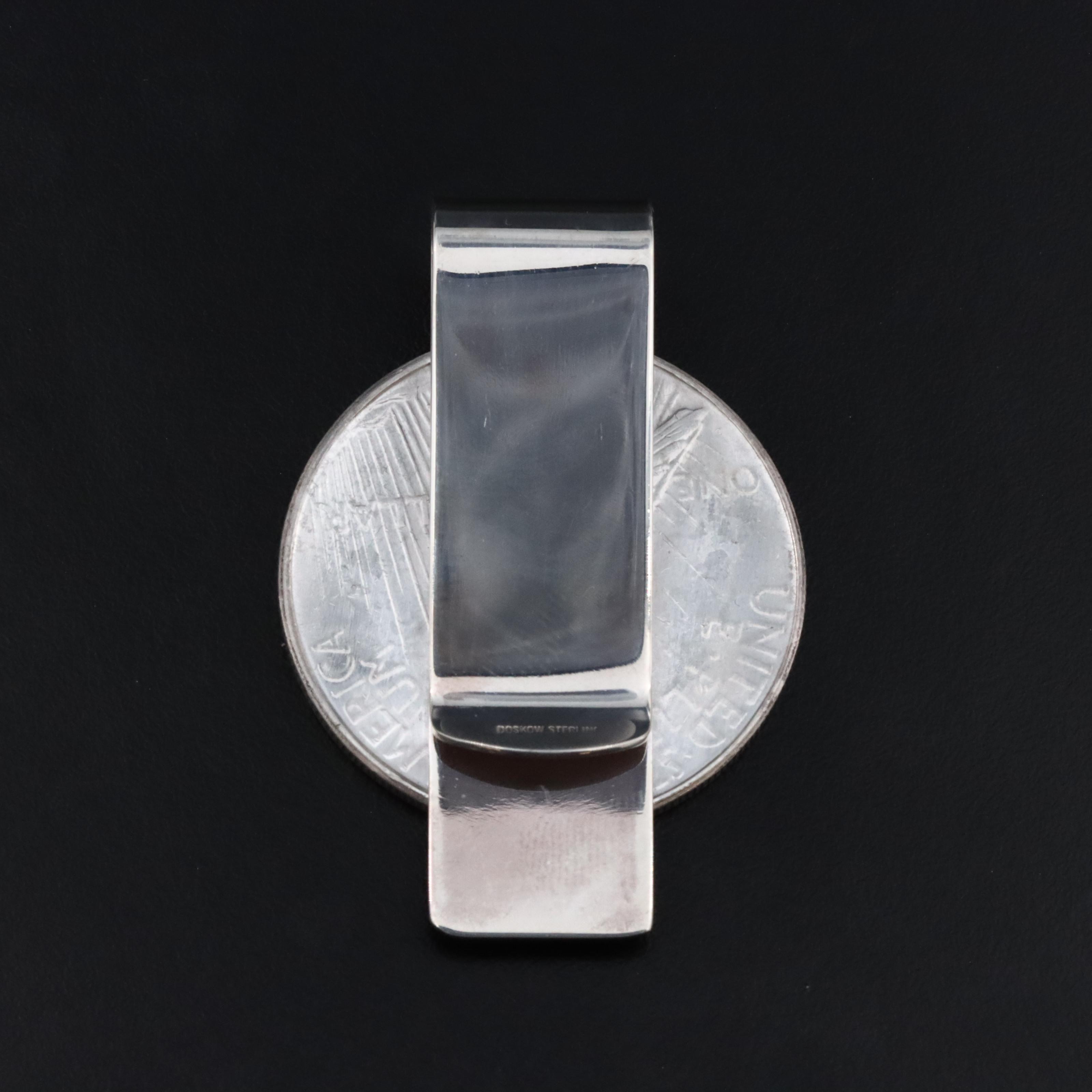Leonore Doskow Sterling Money Clip with 1923 Peace Silver Dollar