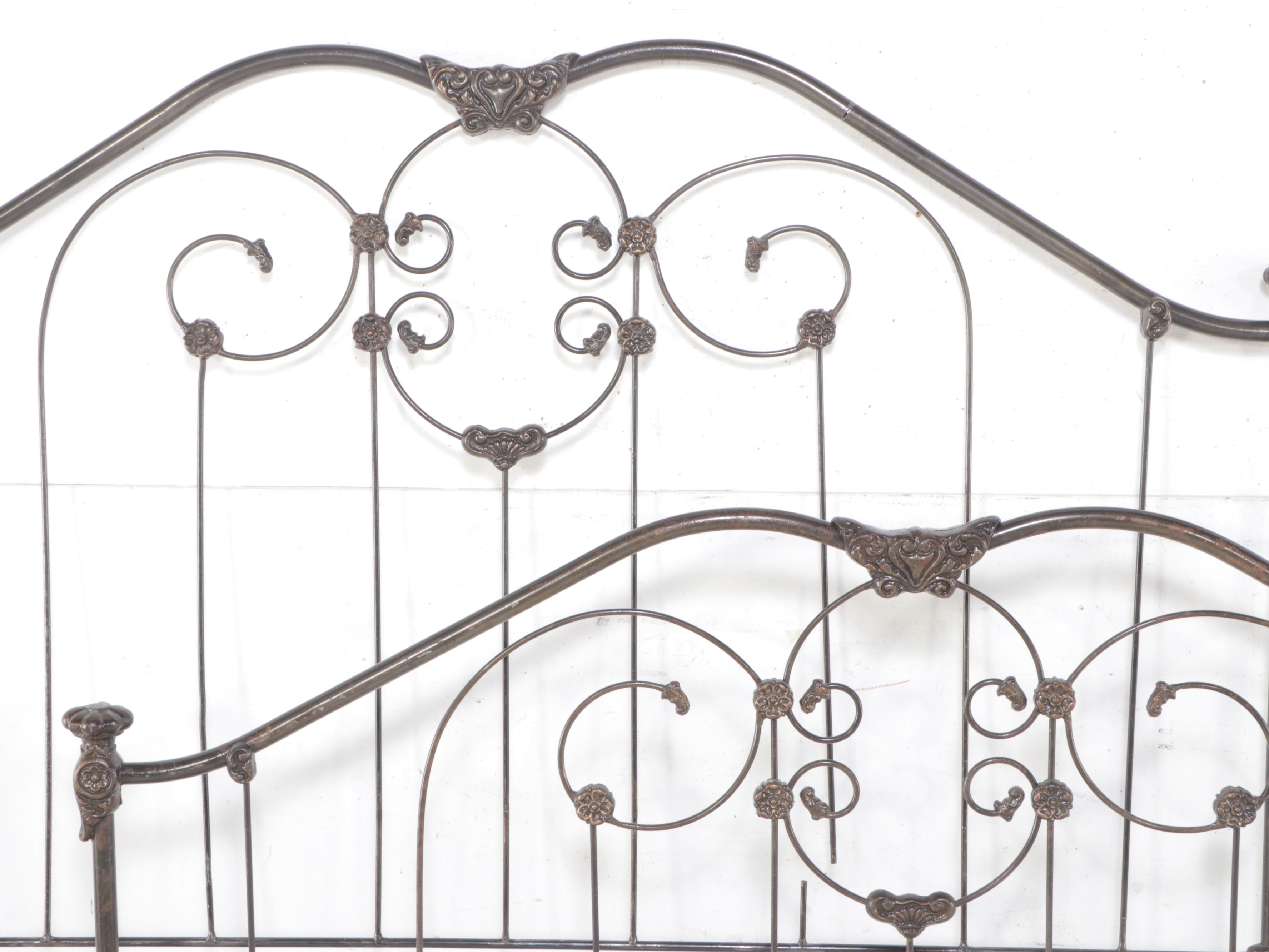Scrolled Metal King Size Bed Frame, 20th Century