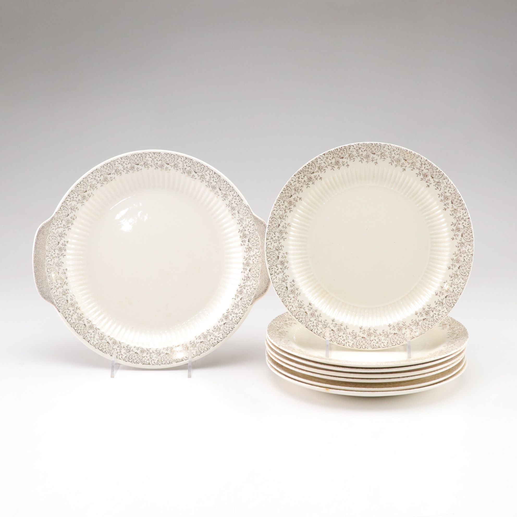 Noritake "Bancroft" 22K Gold Dinner Plates and Serving Platter