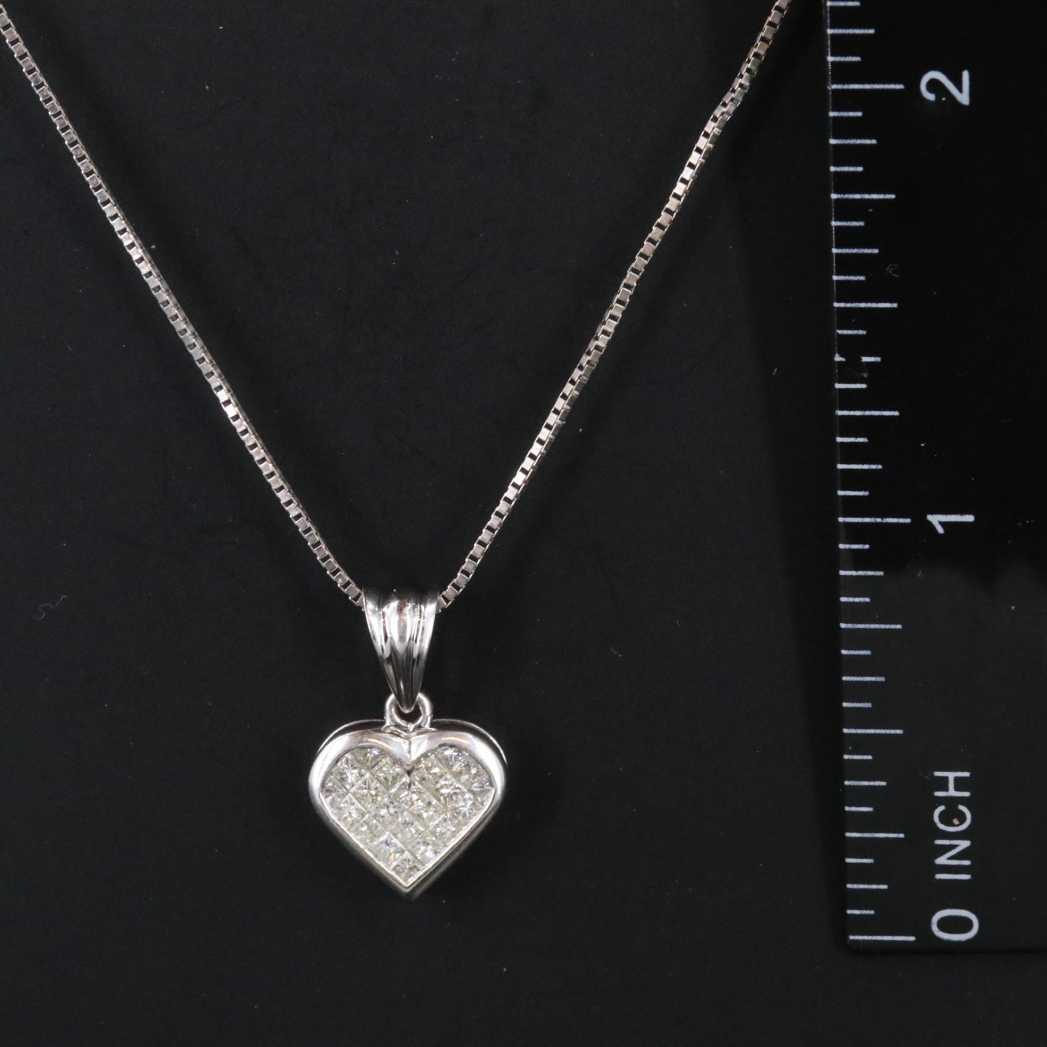 14K 0.50 CTW Diamond Heart Pendant Necklace