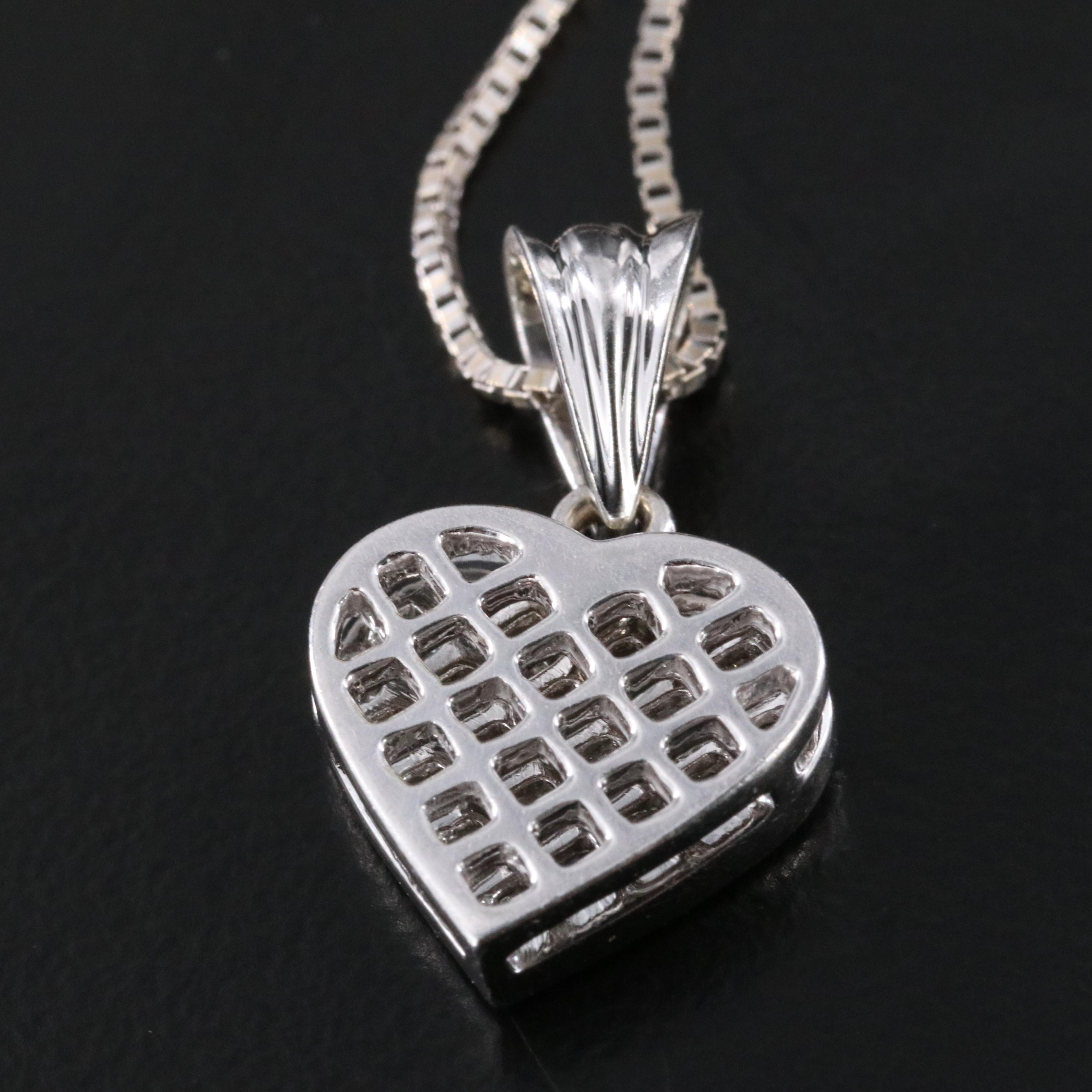 14K 0.50 CTW Diamond Heart Pendant Necklace