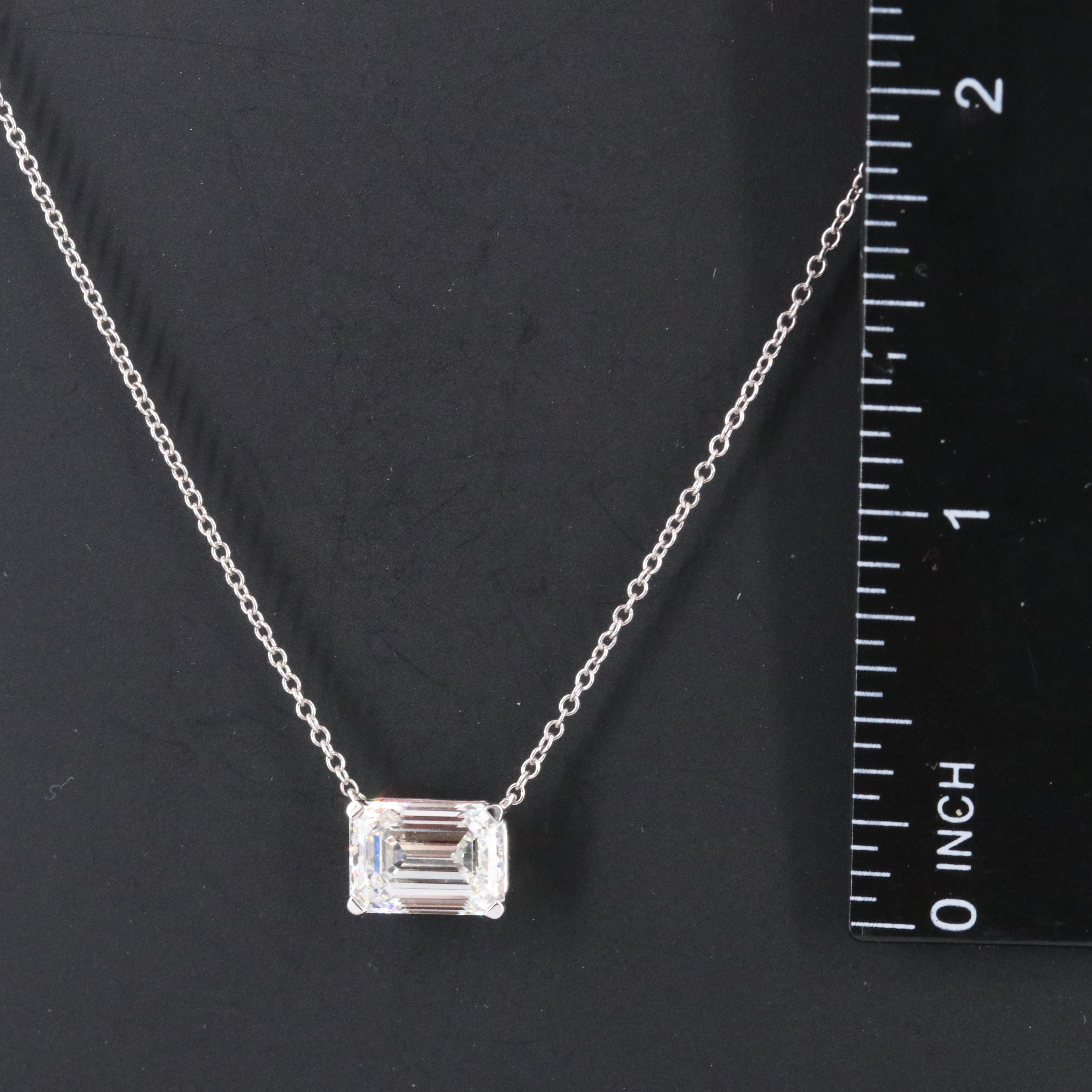 14K 3.00 CT Lab Grown Solitaire Diamond Necklace with IGI Jewelry Report