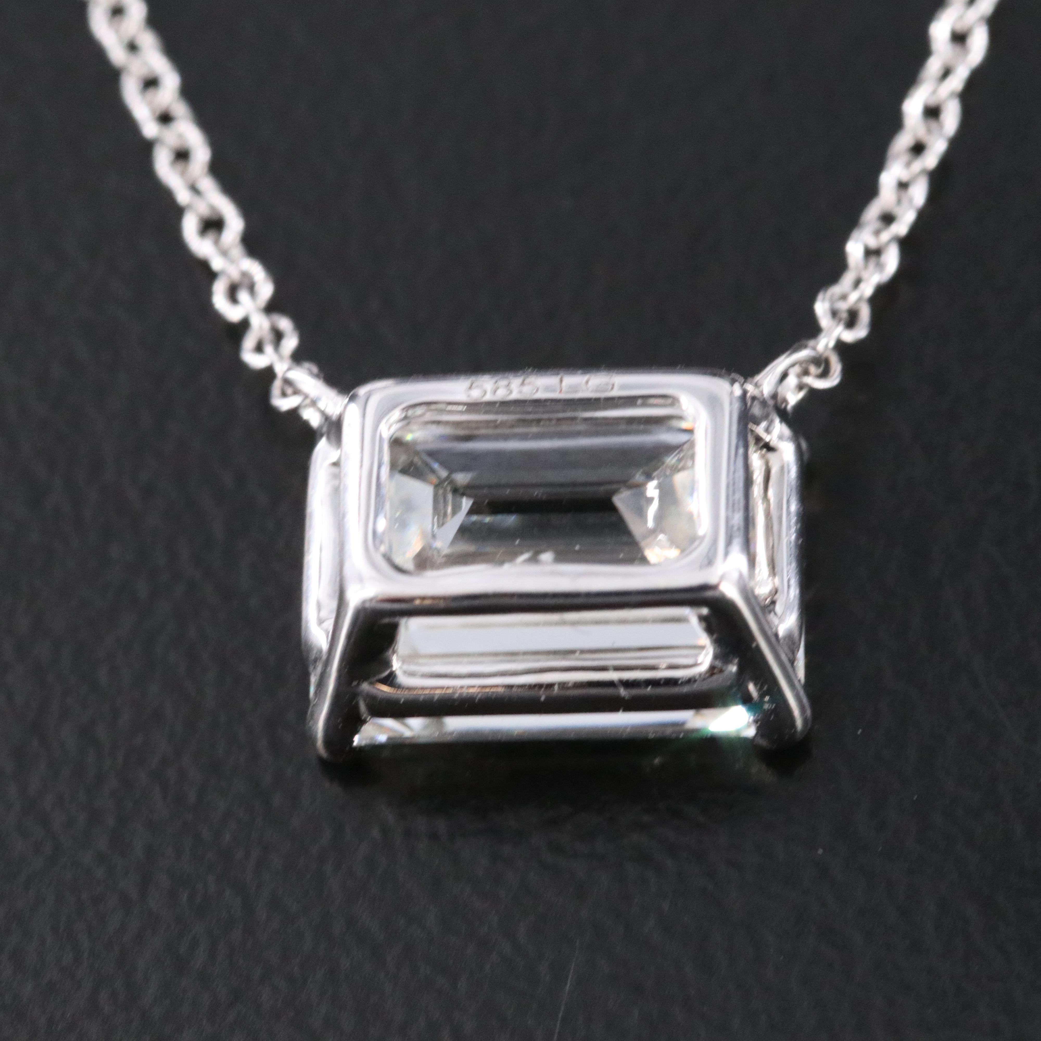14K 3.00 CT Lab Grown Solitaire Diamond Necklace with IGI Jewelry Report