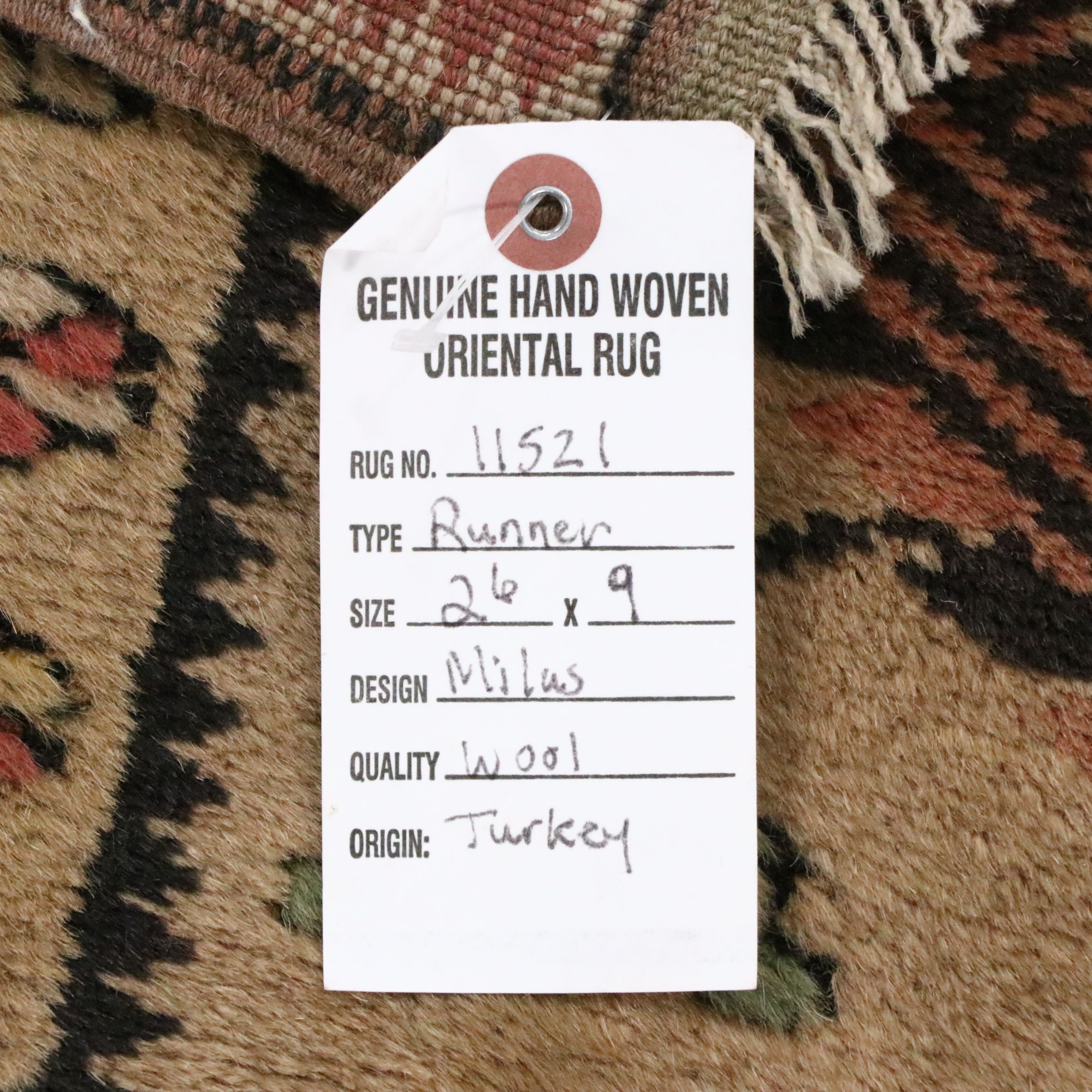 2'6 x 9'1 Hand-Knotted Turkish Milas Carpet Runner