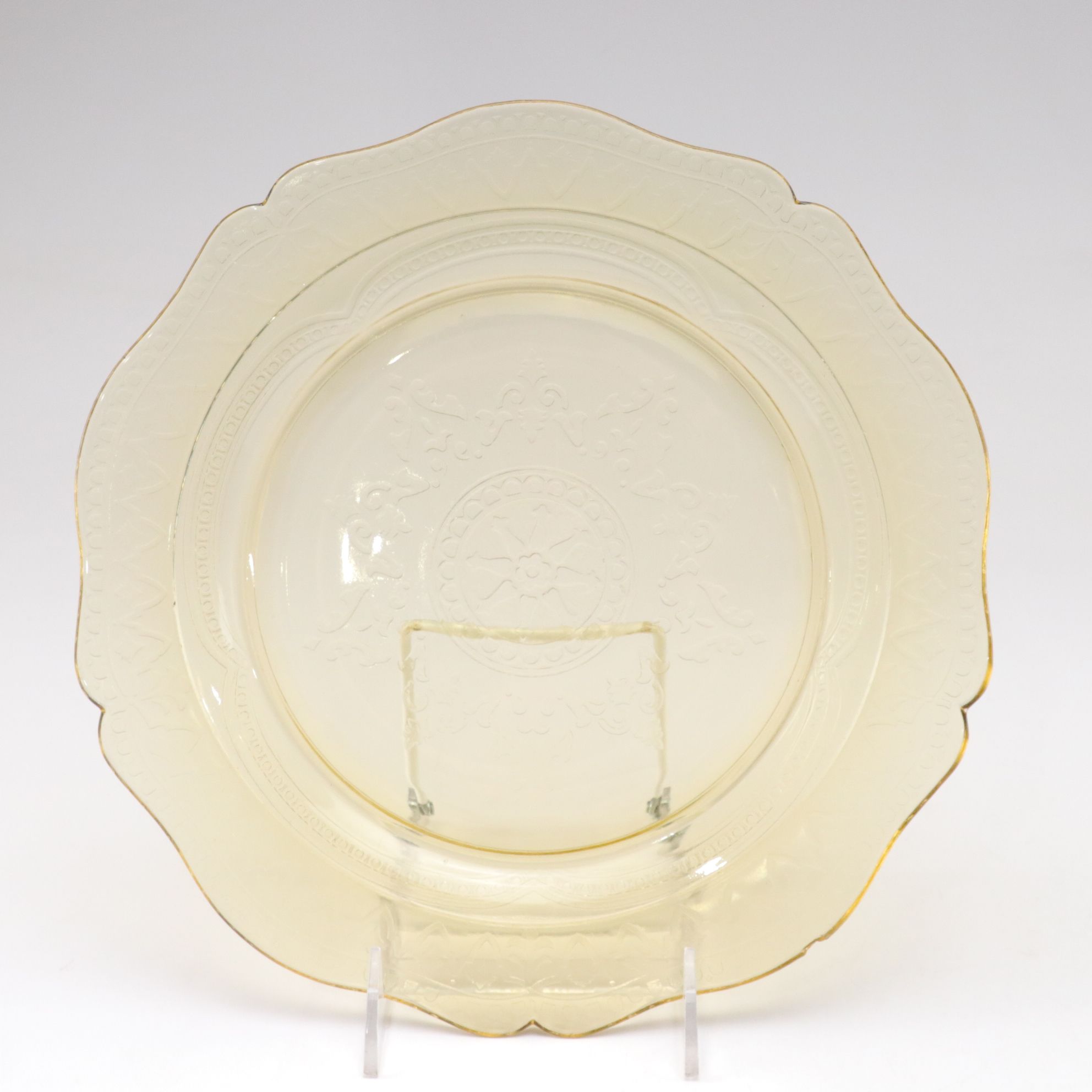 Federal Glass "Patrician Amber" Plate & Other Depression Era Glass