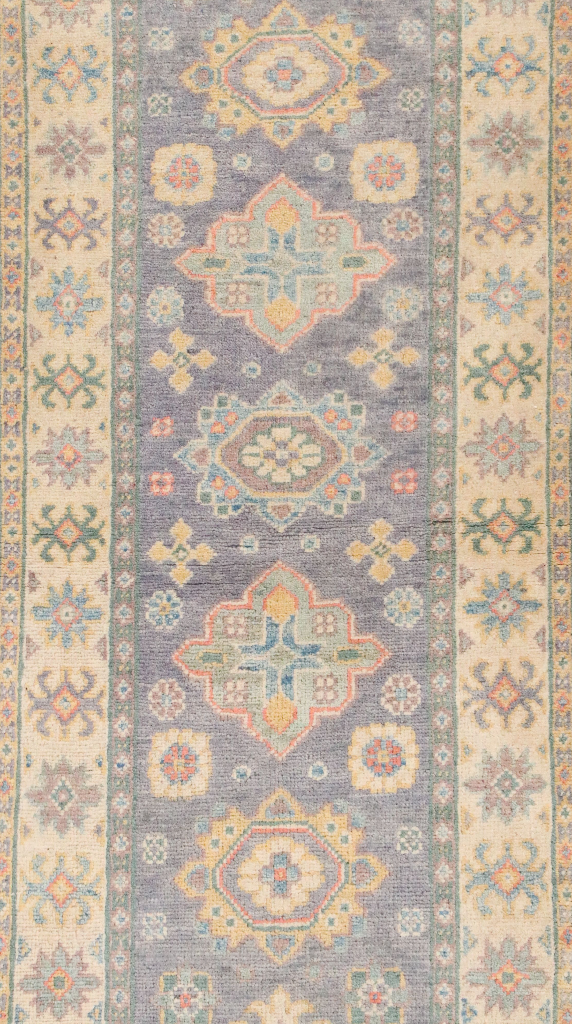 2'1 x 6'2 Hand-Knotted Afghan Kazak Carpet Runner