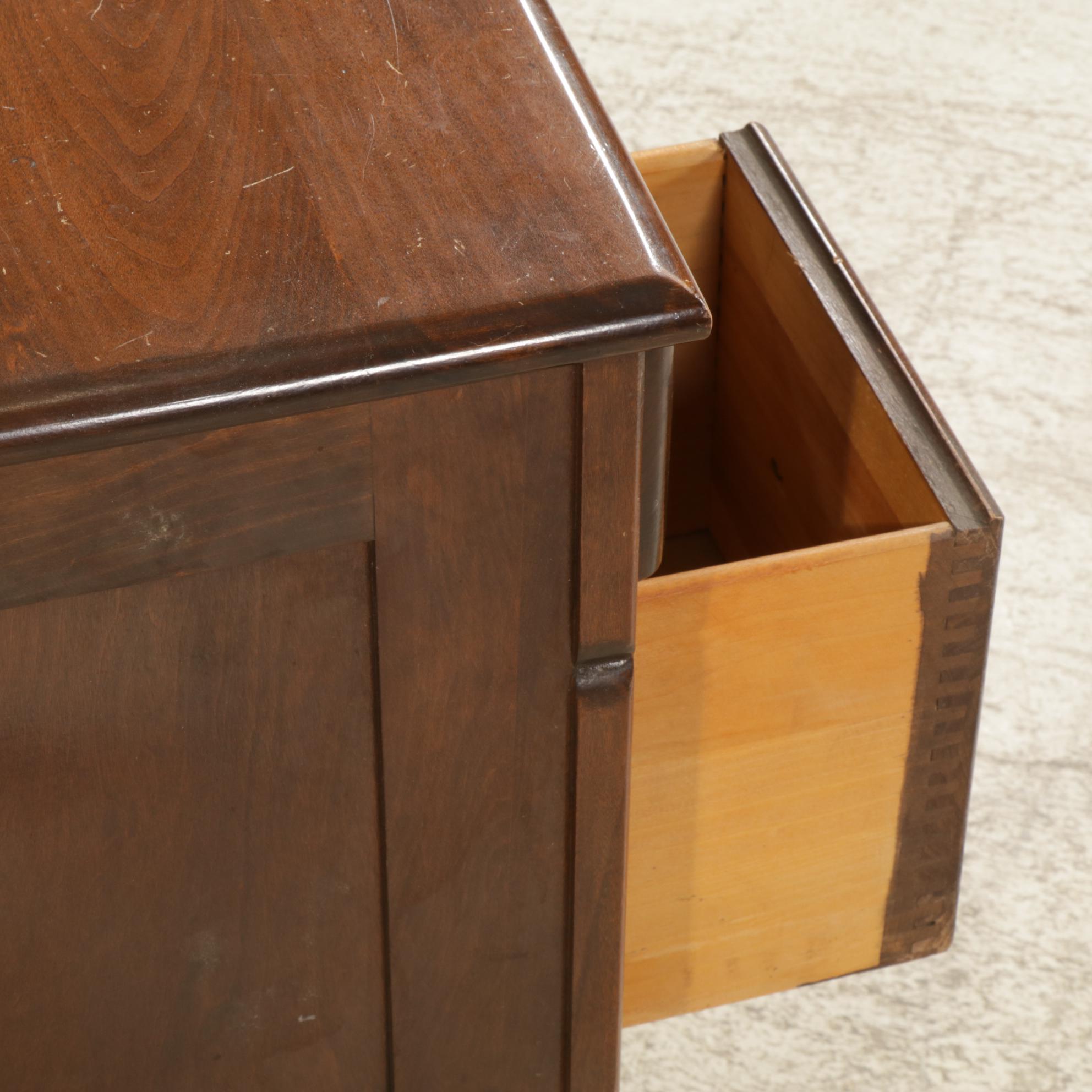 Walnut Kneehole Desk, Mid-20th Century