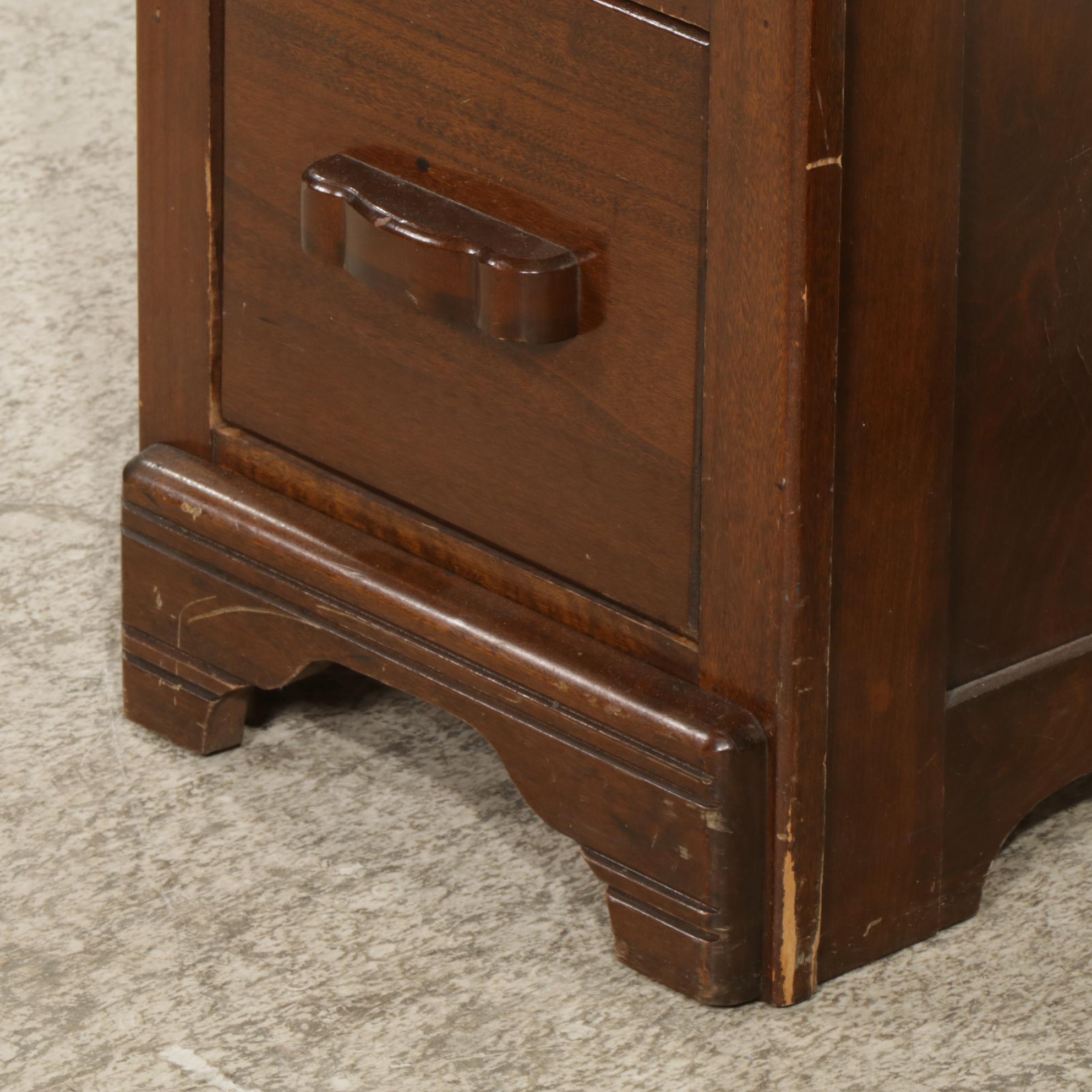 Walnut Kneehole Desk, Mid-20th Century