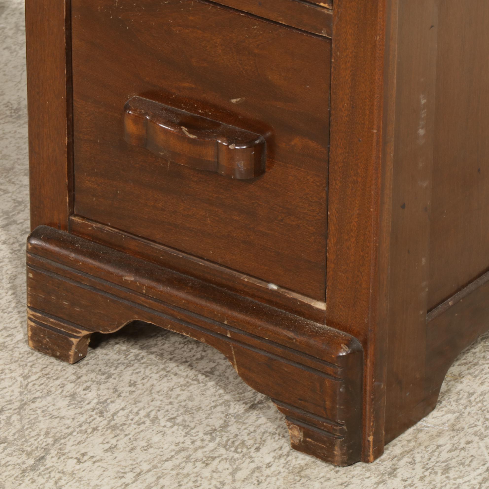 Walnut Kneehole Desk, Mid-20th Century