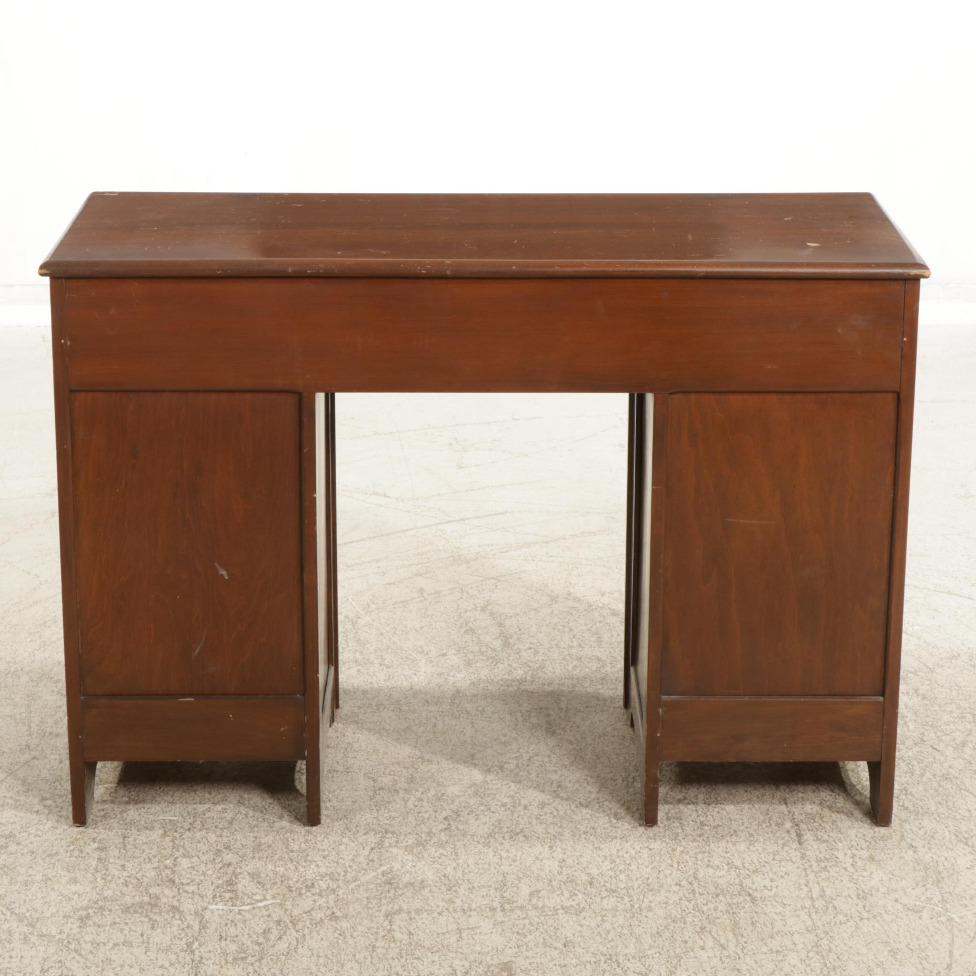 Walnut Kneehole Desk, Mid-20th Century