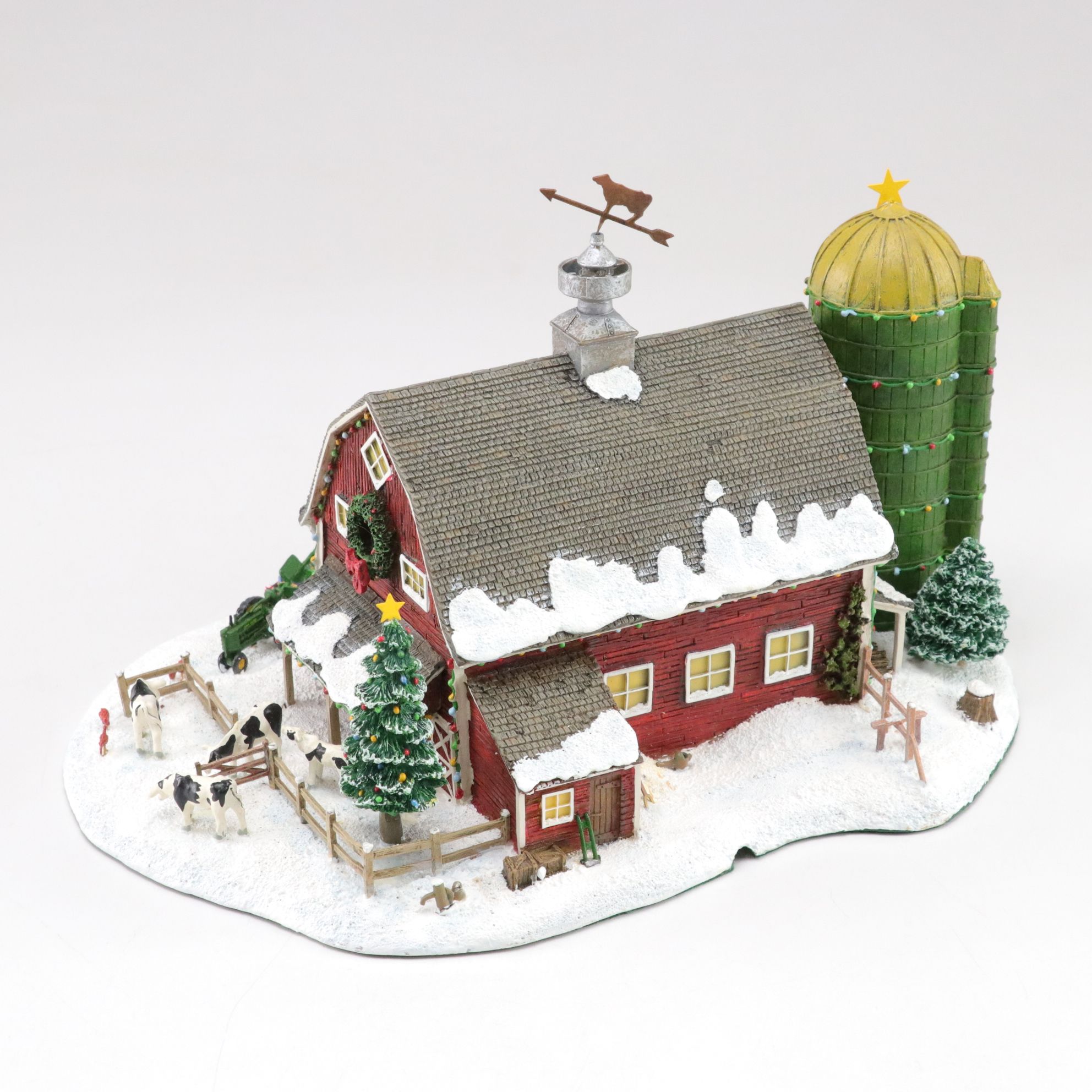Danbury Mint "John Deere Lighted Barn" & Other Christmas Village Decor