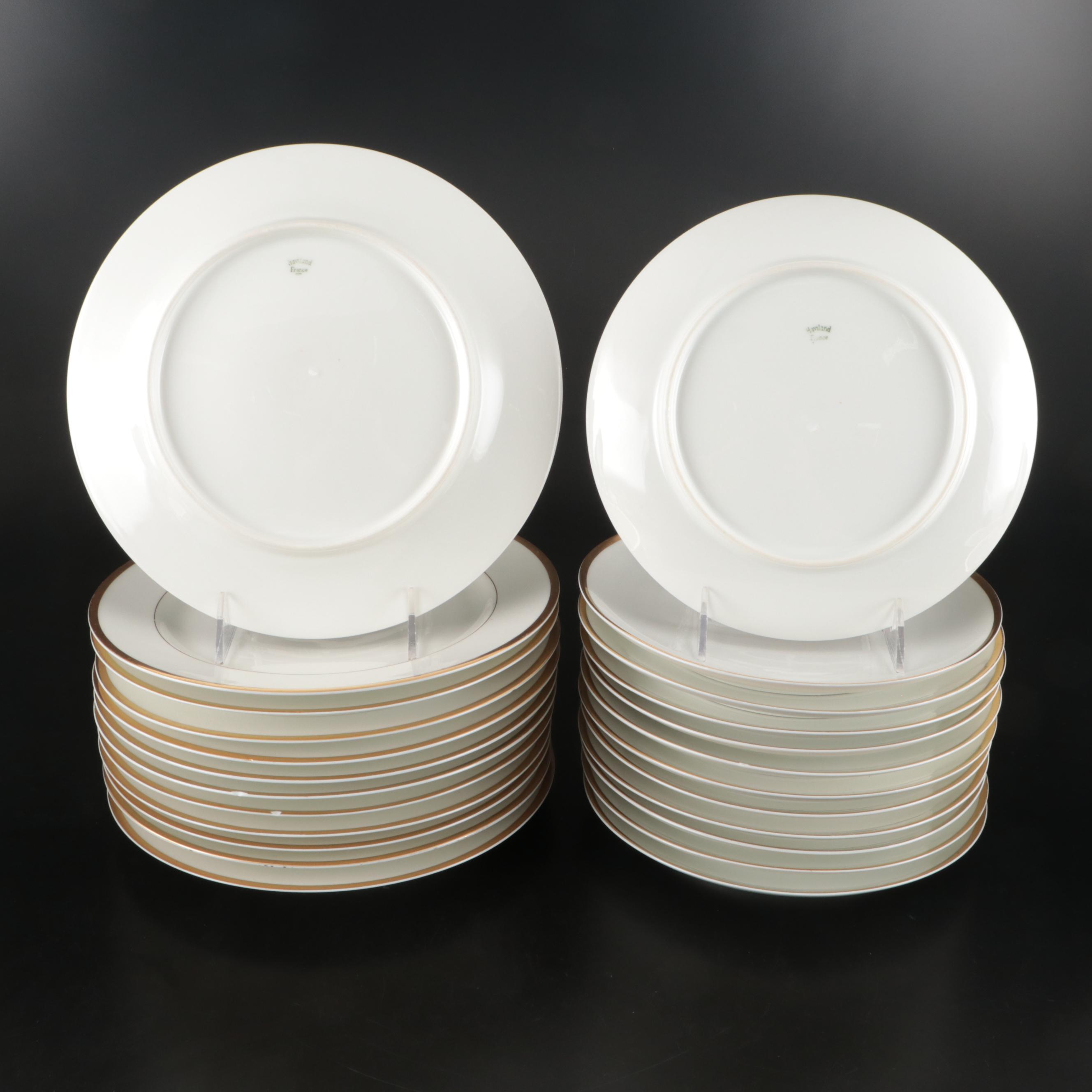 Haviland Porcelain Gilt Rim Dinnerware and Serving Pieces, 1894-1931