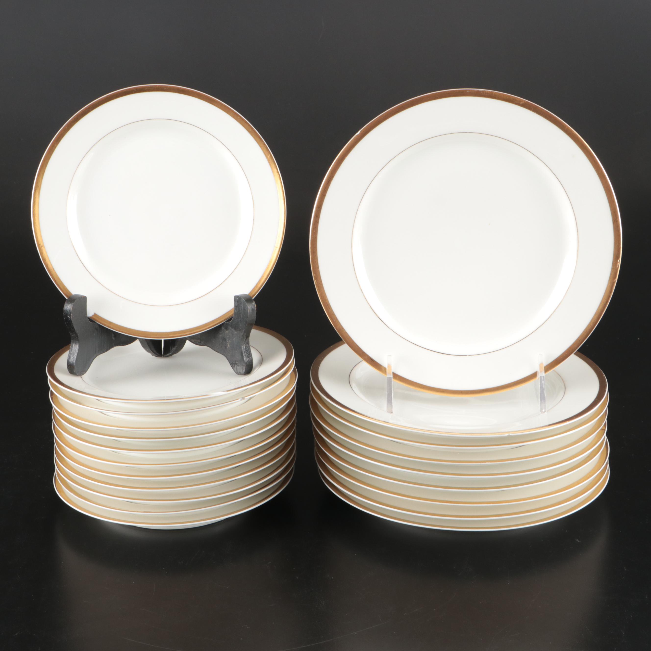 Haviland Porcelain Gilt Rim Dinnerware and Serving Pieces, 1894-1931