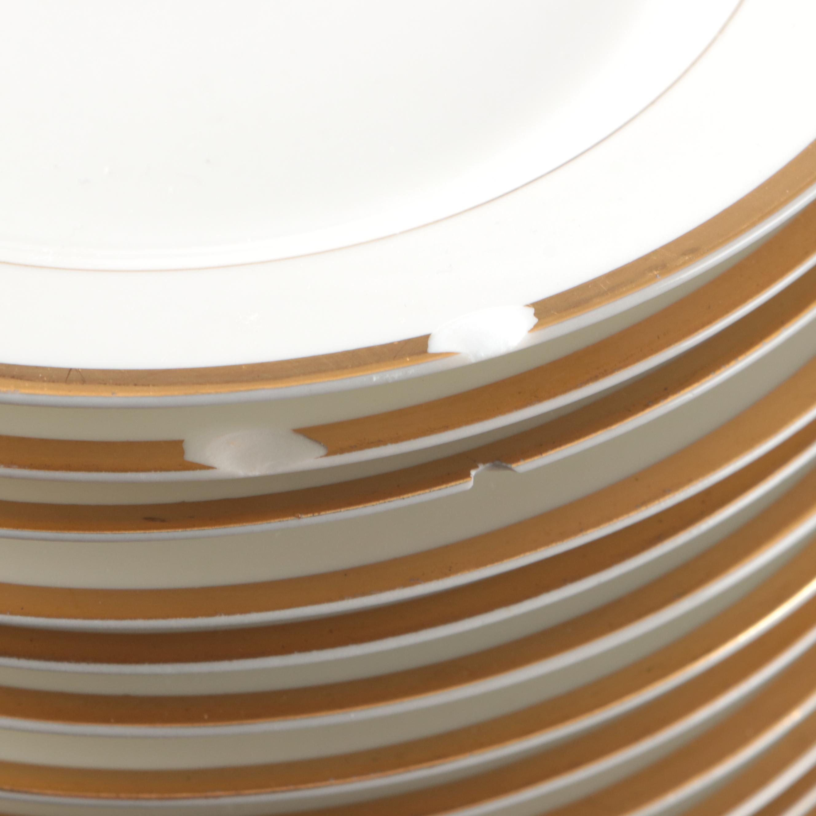 Haviland Porcelain Gilt Rim Dinnerware and Serving Pieces, 1894-1931