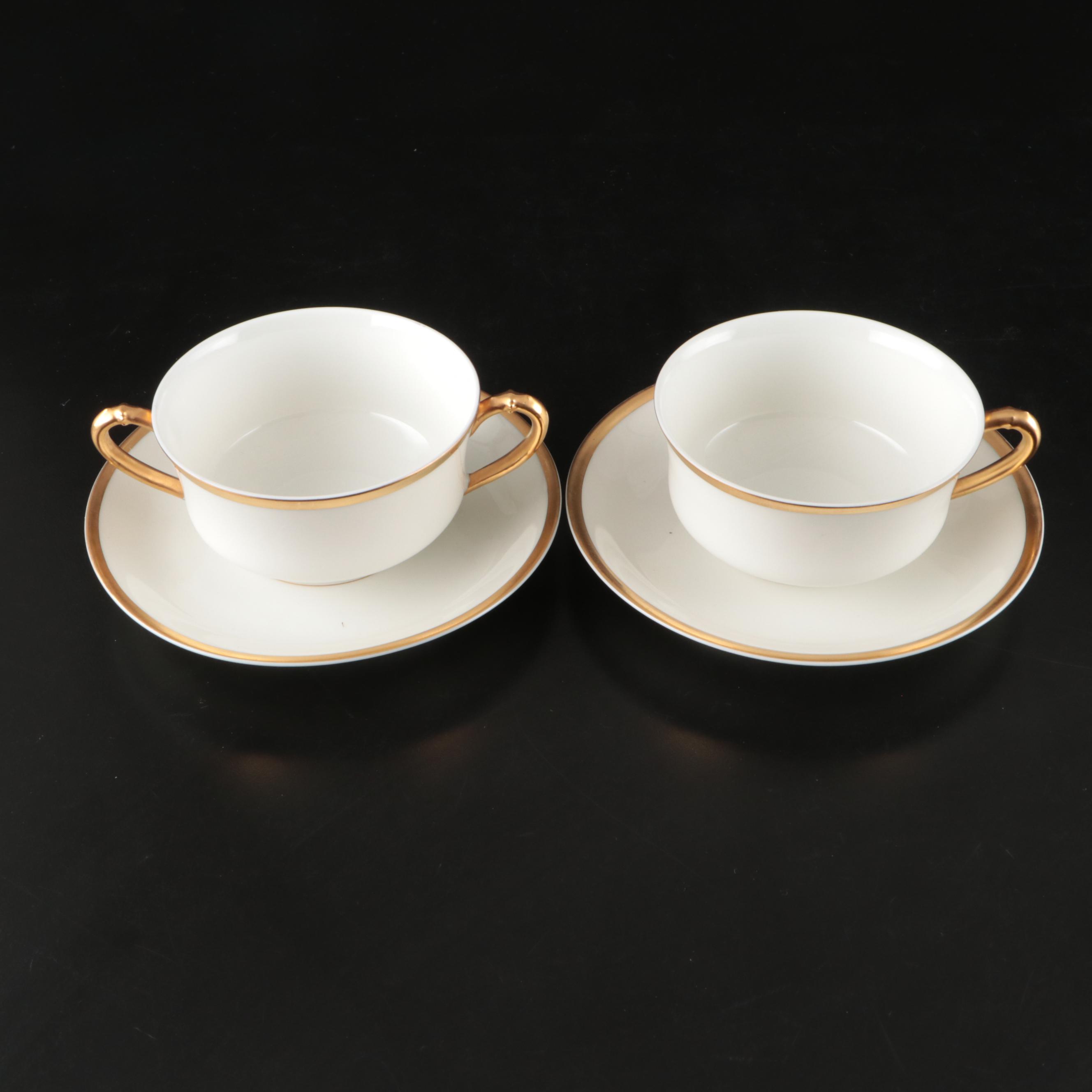Haviland Porcelain Gilt Rim Dinnerware and Serving Pieces, 1894-1931