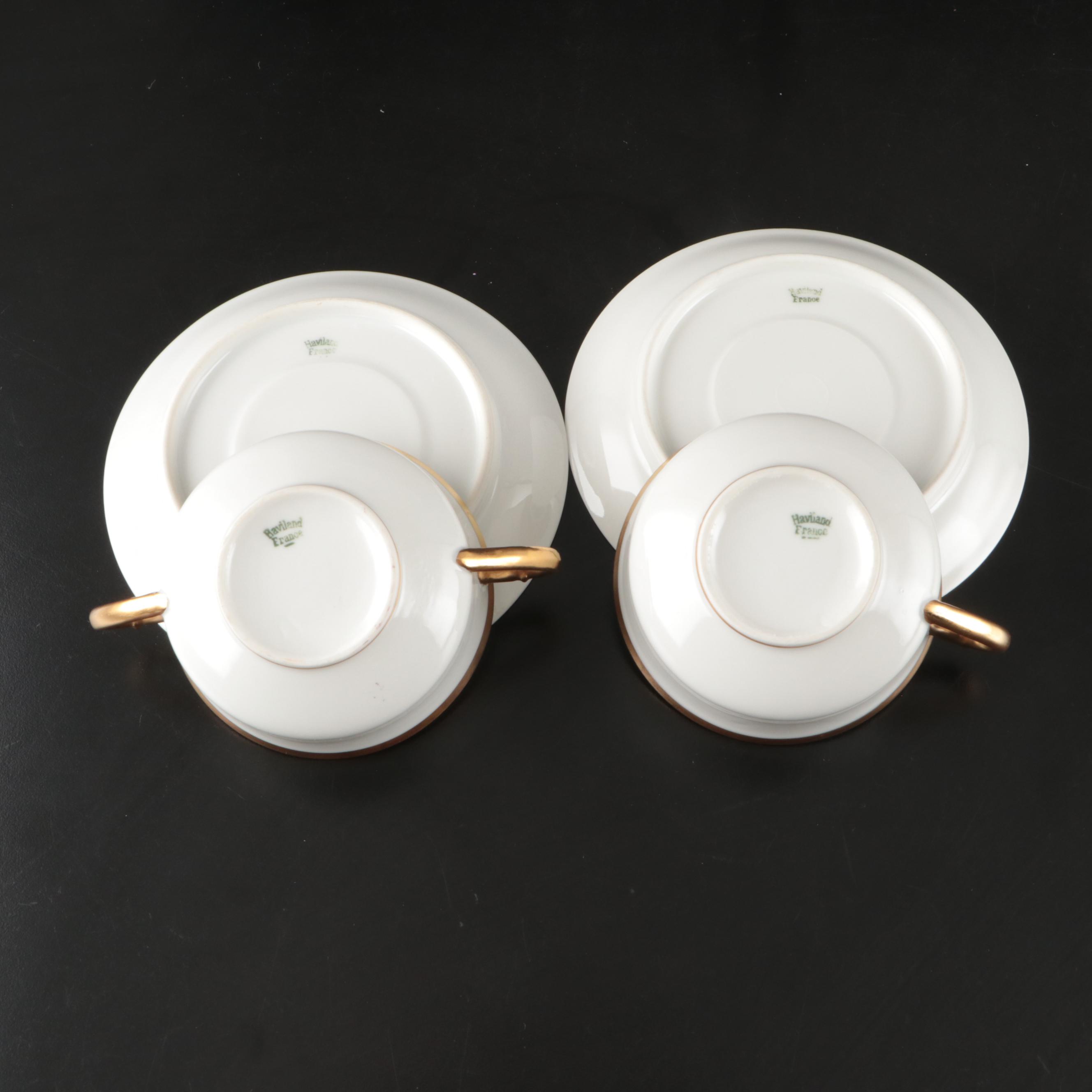 Haviland Porcelain Gilt Rim Dinnerware and Serving Pieces, 1894-1931