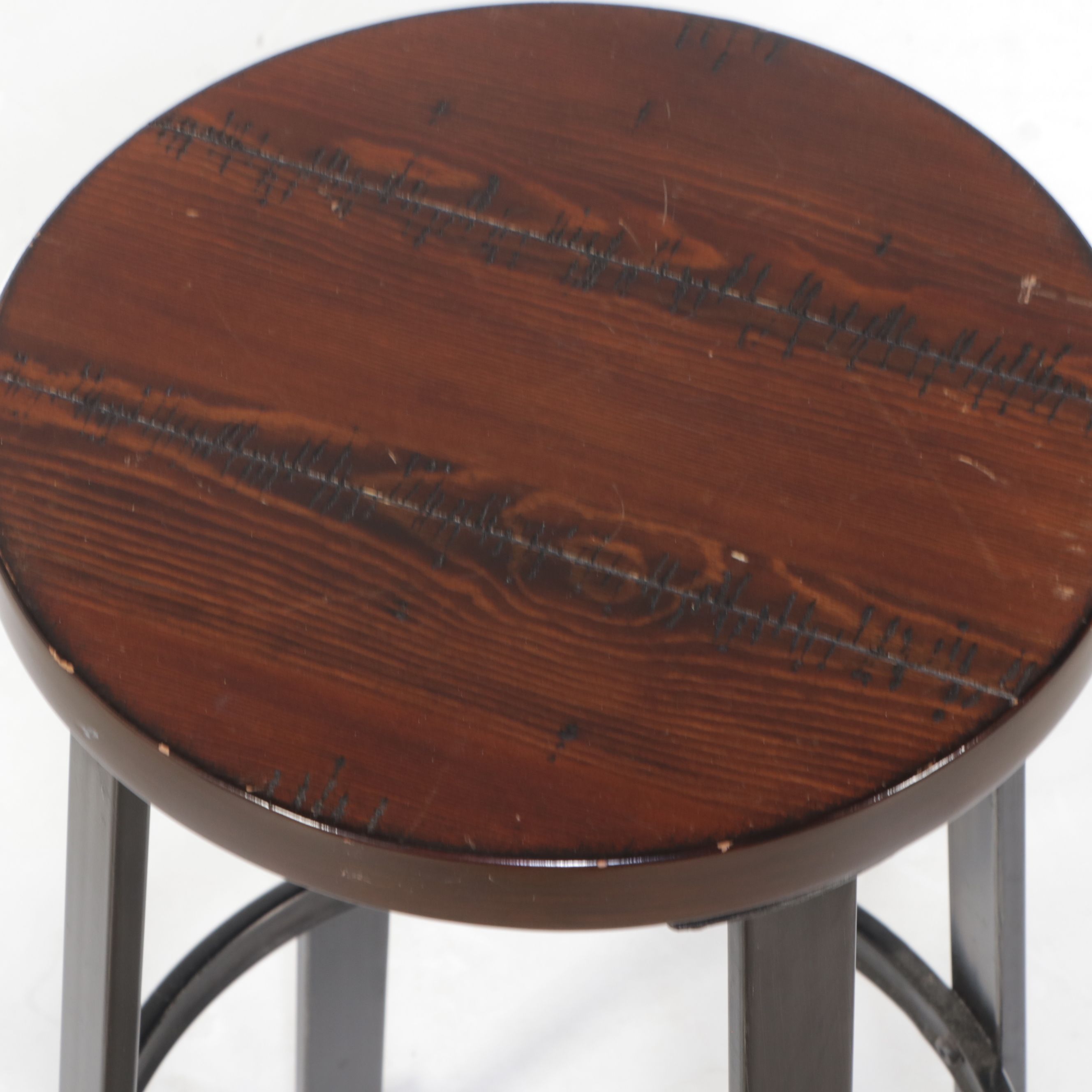 Industrial Style Wood and Metal Stool