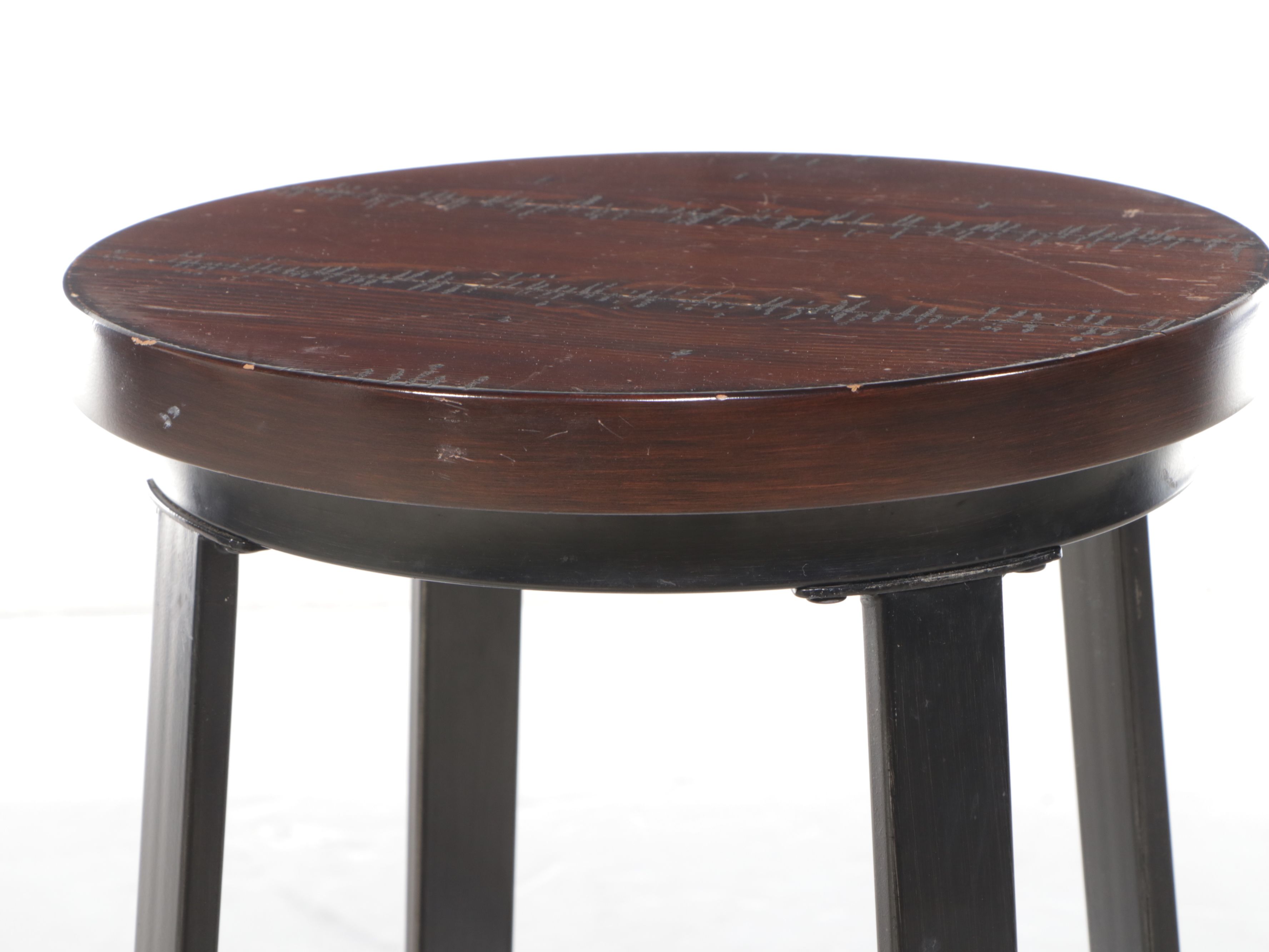 Industrial Style Wood and Metal Stool