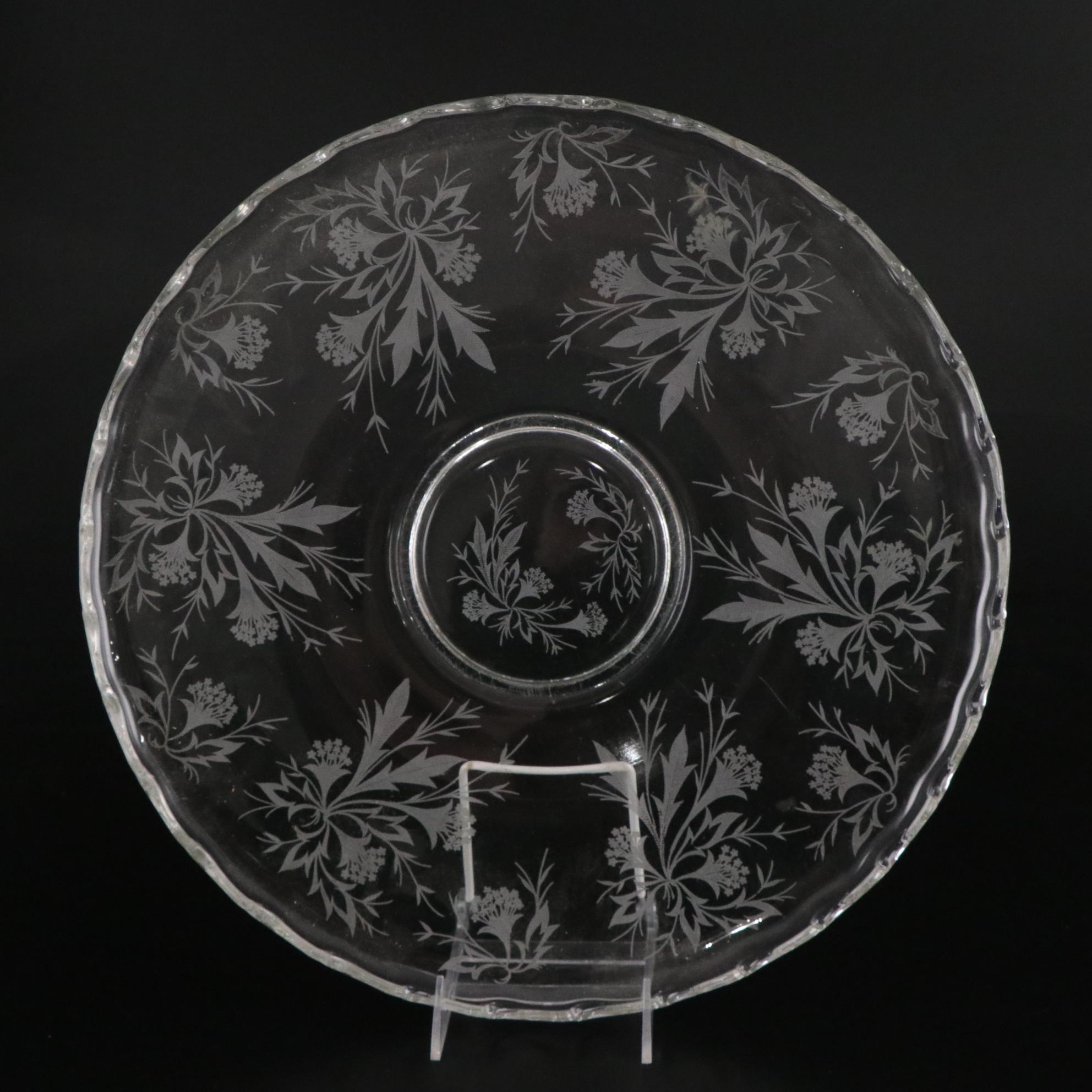 Mikasa "Peppermint" Sweets Dish, Fostoria "Heather" Torte Plate & More Glassware