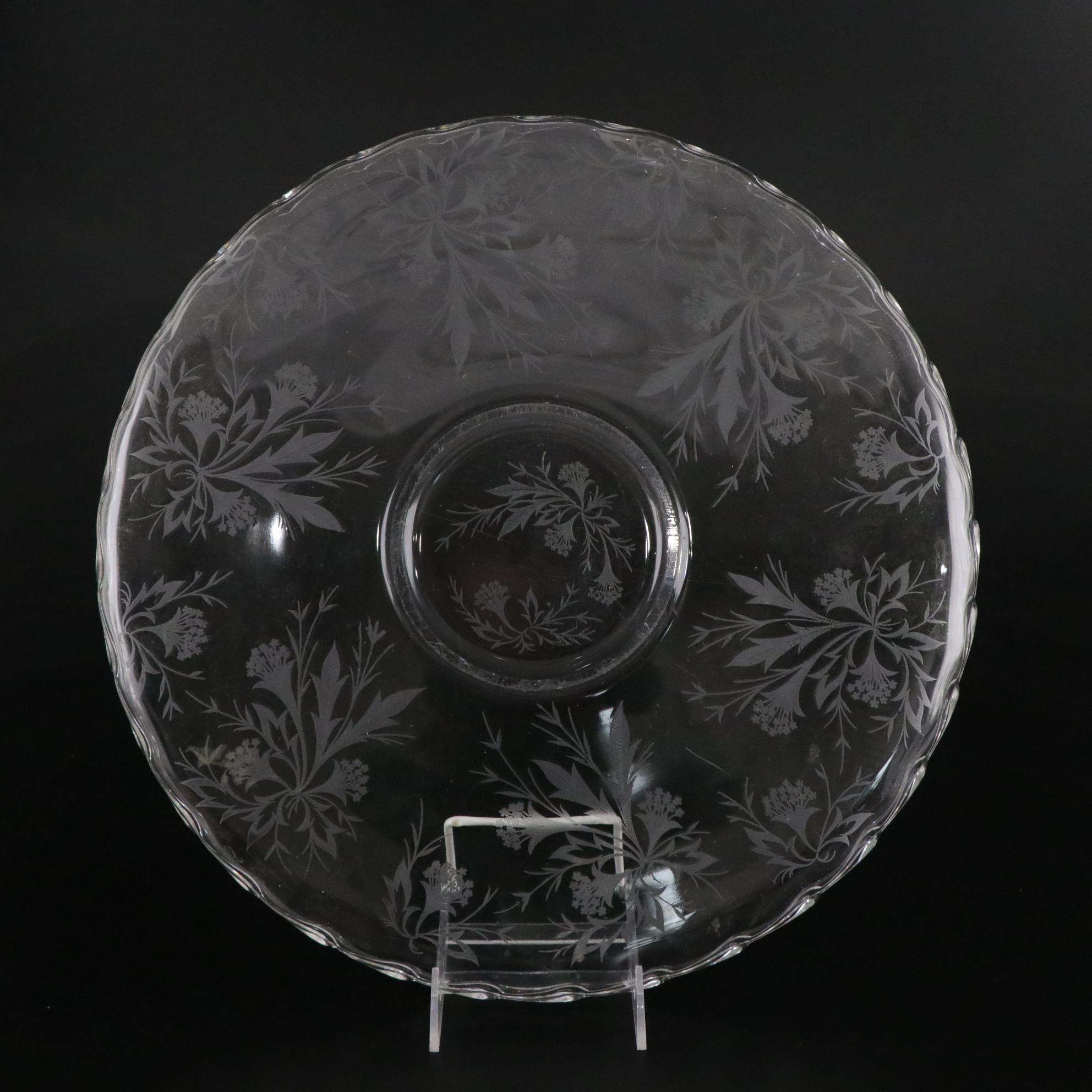 Mikasa "Peppermint" Sweets Dish, Fostoria "Heather" Torte Plate & More Glassware