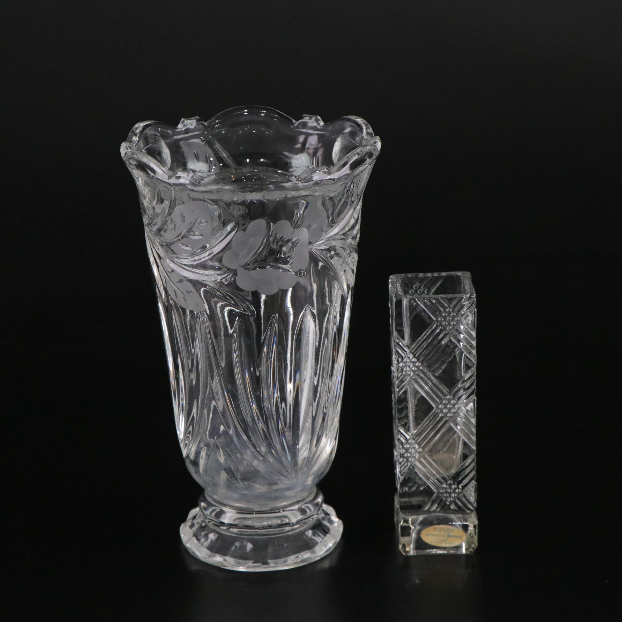 Mikasa "Peppermint" Sweets Dish, Fostoria "Heather" Torte Plate & More Glassware