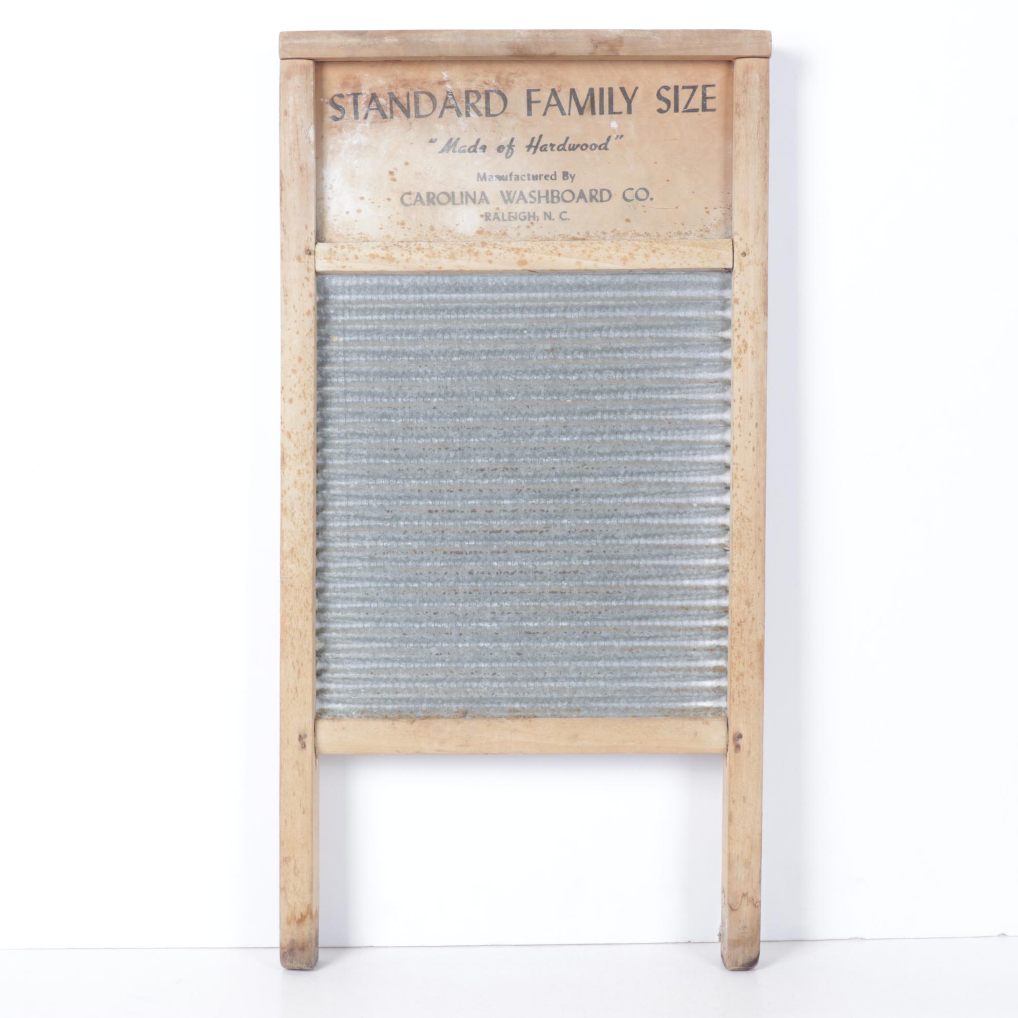 Carolina Washboard Co. "Two-in-One" Galvanized Hardwood Washboard