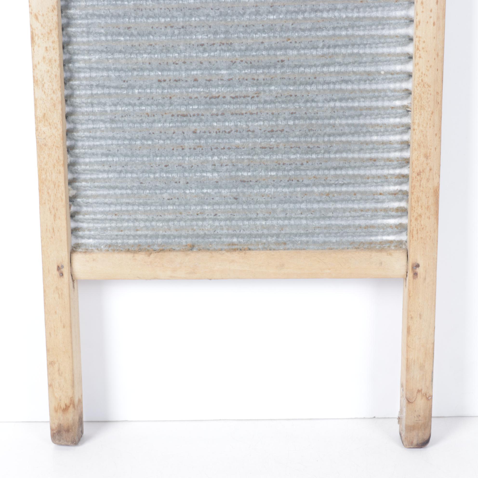 Carolina Washboard Co. "Two-in-One" Galvanized Hardwood Washboard